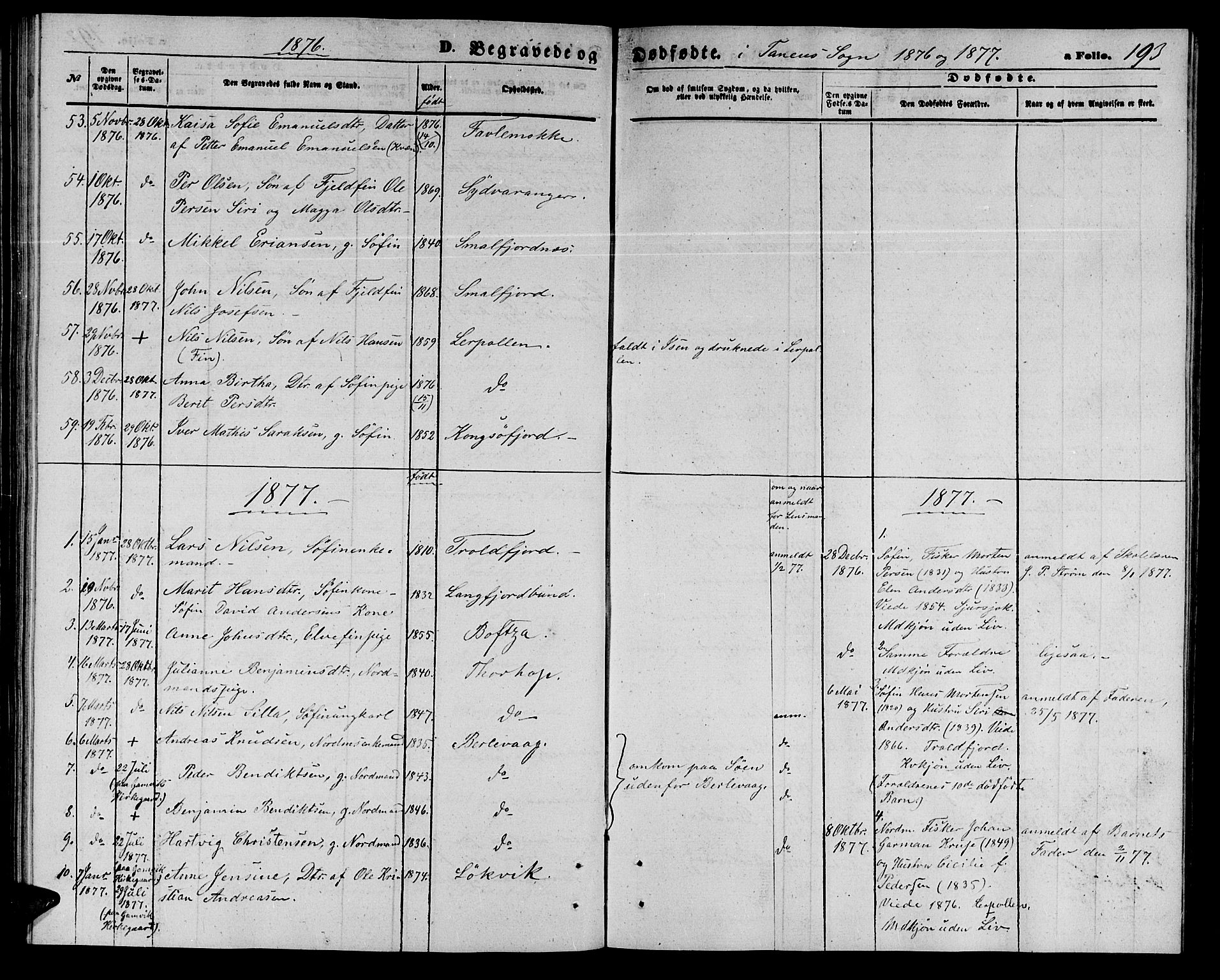 Tana sokneprestkontor, AV/SATØ-S-1334/H/Hb/L0002klokker: Parish register (copy) no. 2 /1, 1866-1877, p. 193