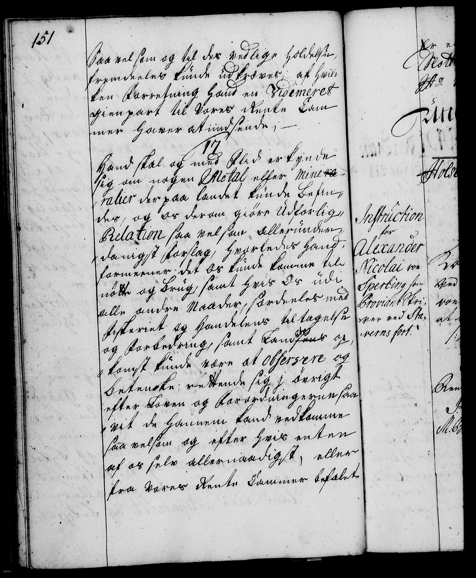 Rentekammeret, Kammerkanselliet, RA/EA-3111/G/Gg/Ggi/L0002: Norsk instruksjonsprotokoll med register (merket RK 53.35), 1729-1751, p. 151