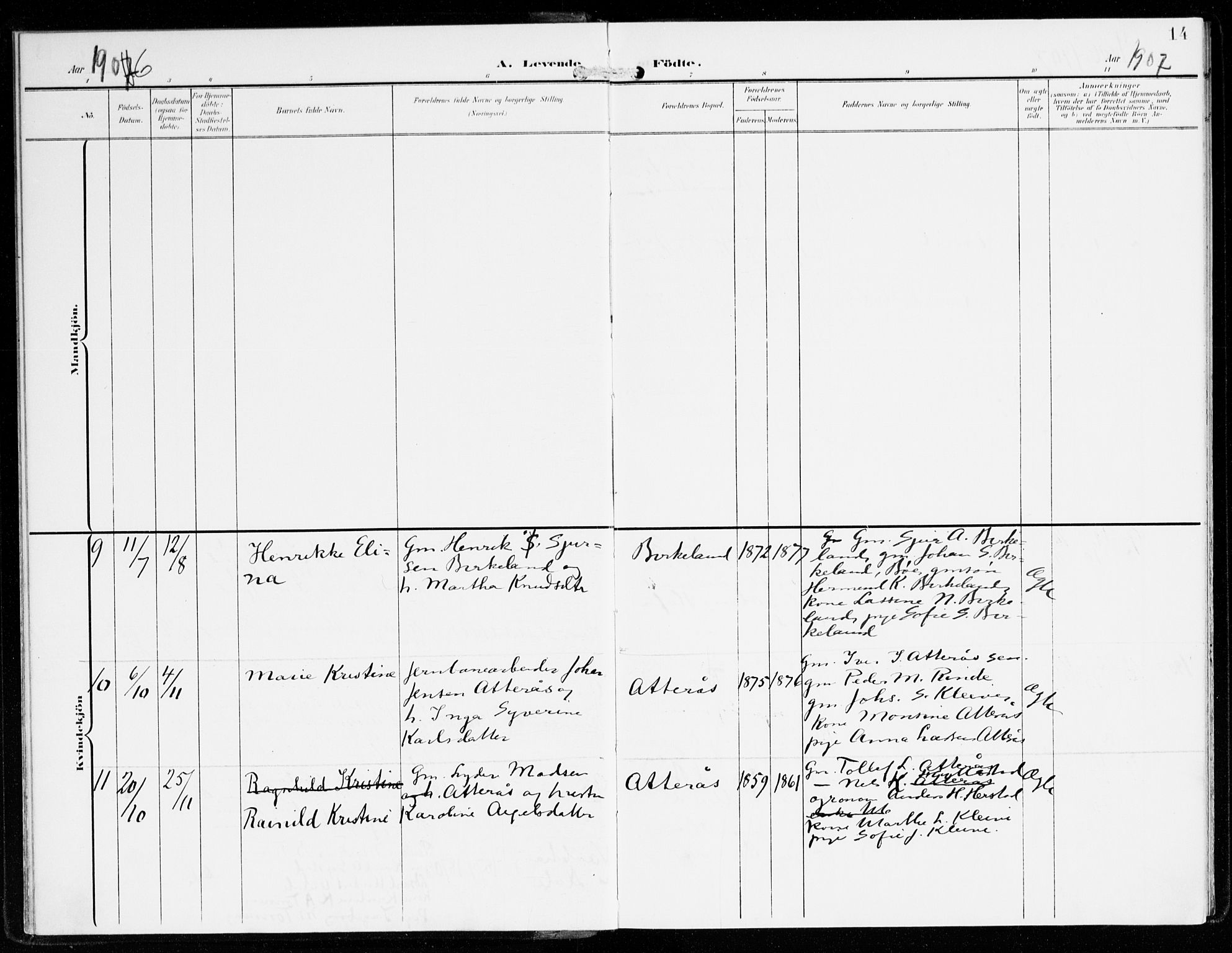 Hyllestad sokneprestembete, AV/SAB-A-80401: Parish register (official) no. B 2, 1903-1917, p. 14