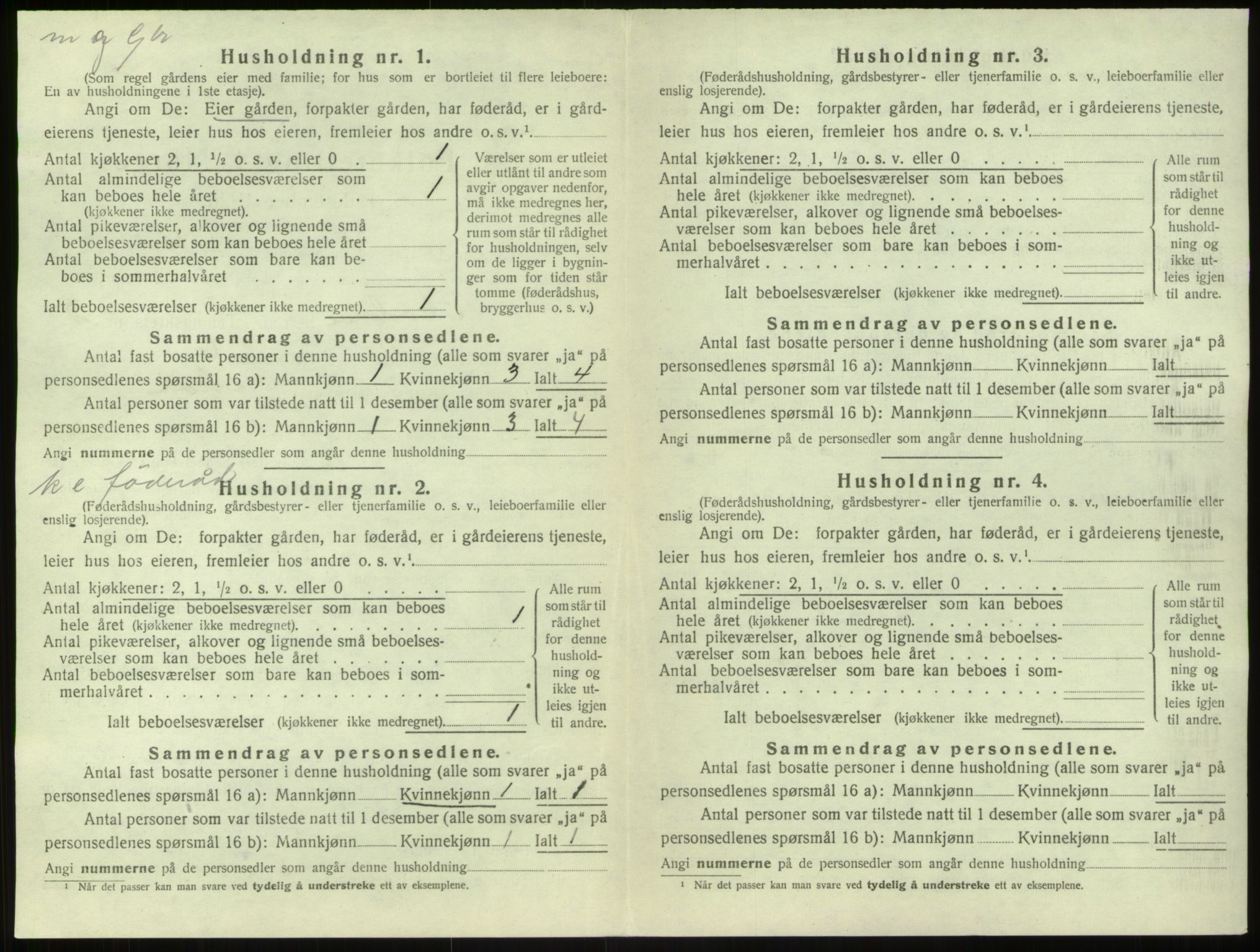 SAB, 1920 census for Modalen, 1920, p. 84