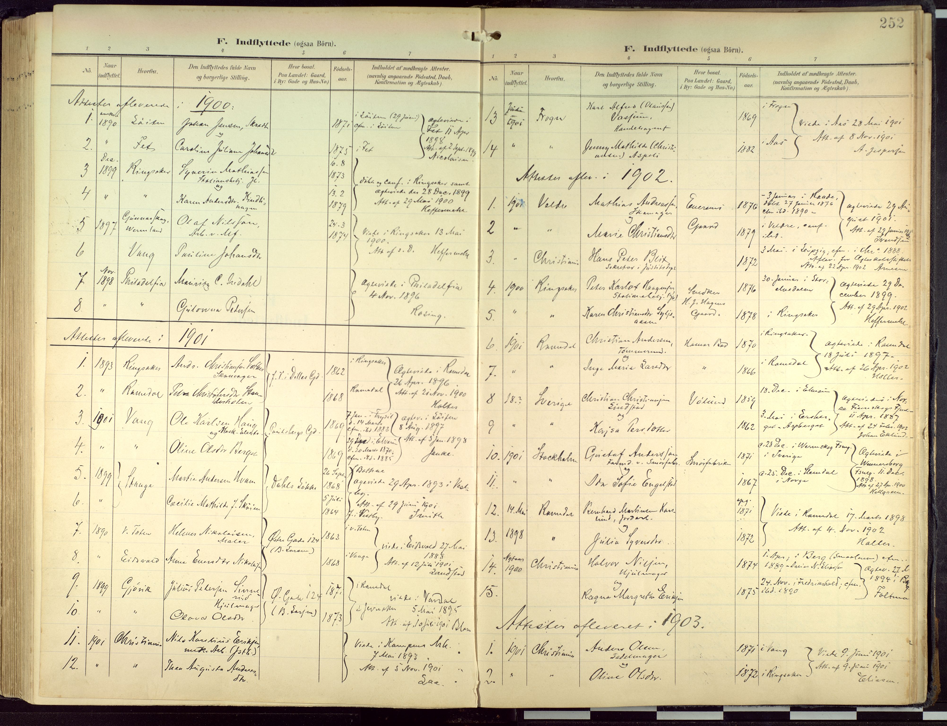 Hamar prestekontor, AV/SAH-DOMPH-002/H/Ha/Haa/L0004: Parish register (official) no. 4, 1899-1973, p. 252