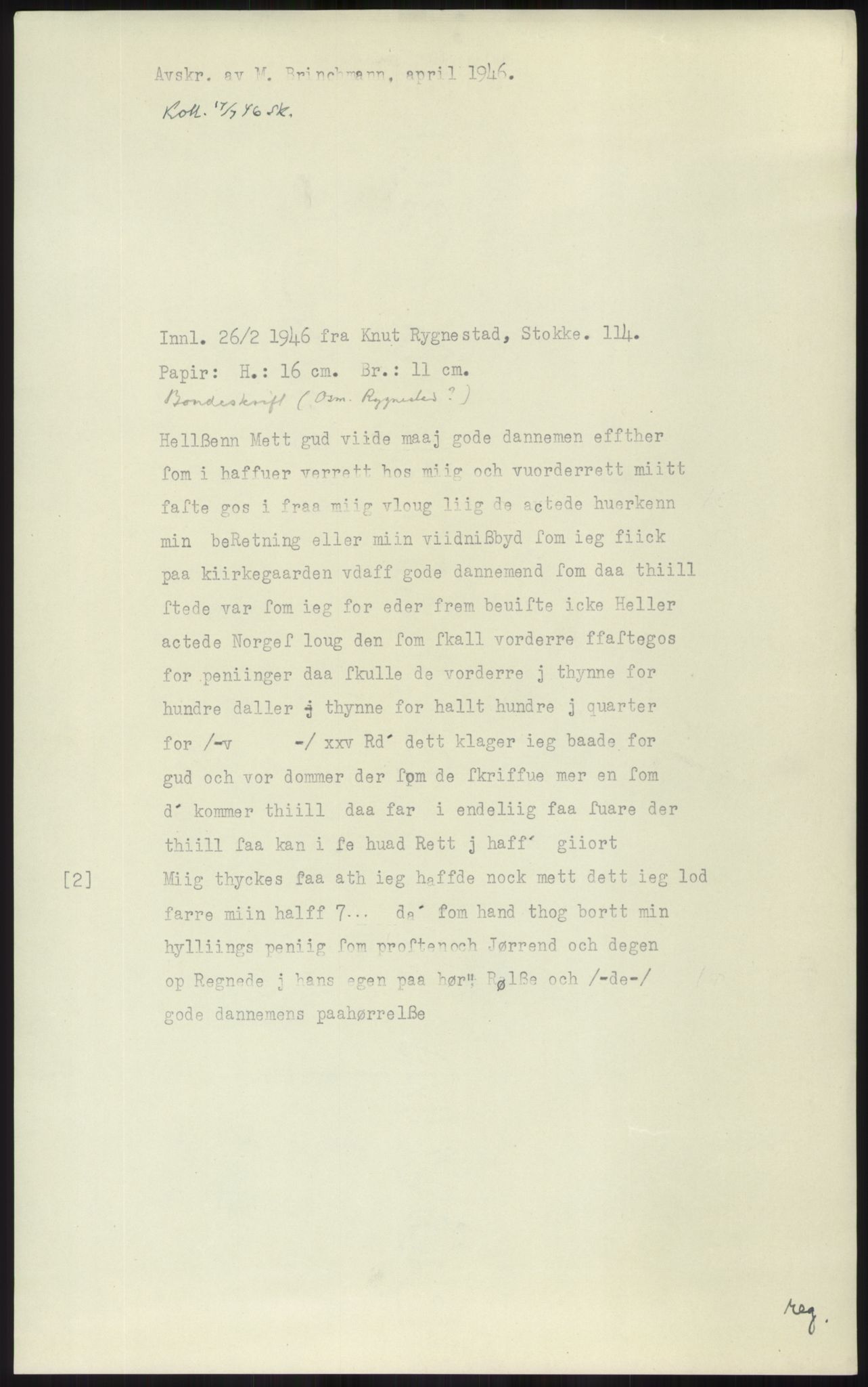 Samlinger til kildeutgivelse, Diplomavskriftsamlingen, AV/RA-EA-4053/H/Ha, p. 1462