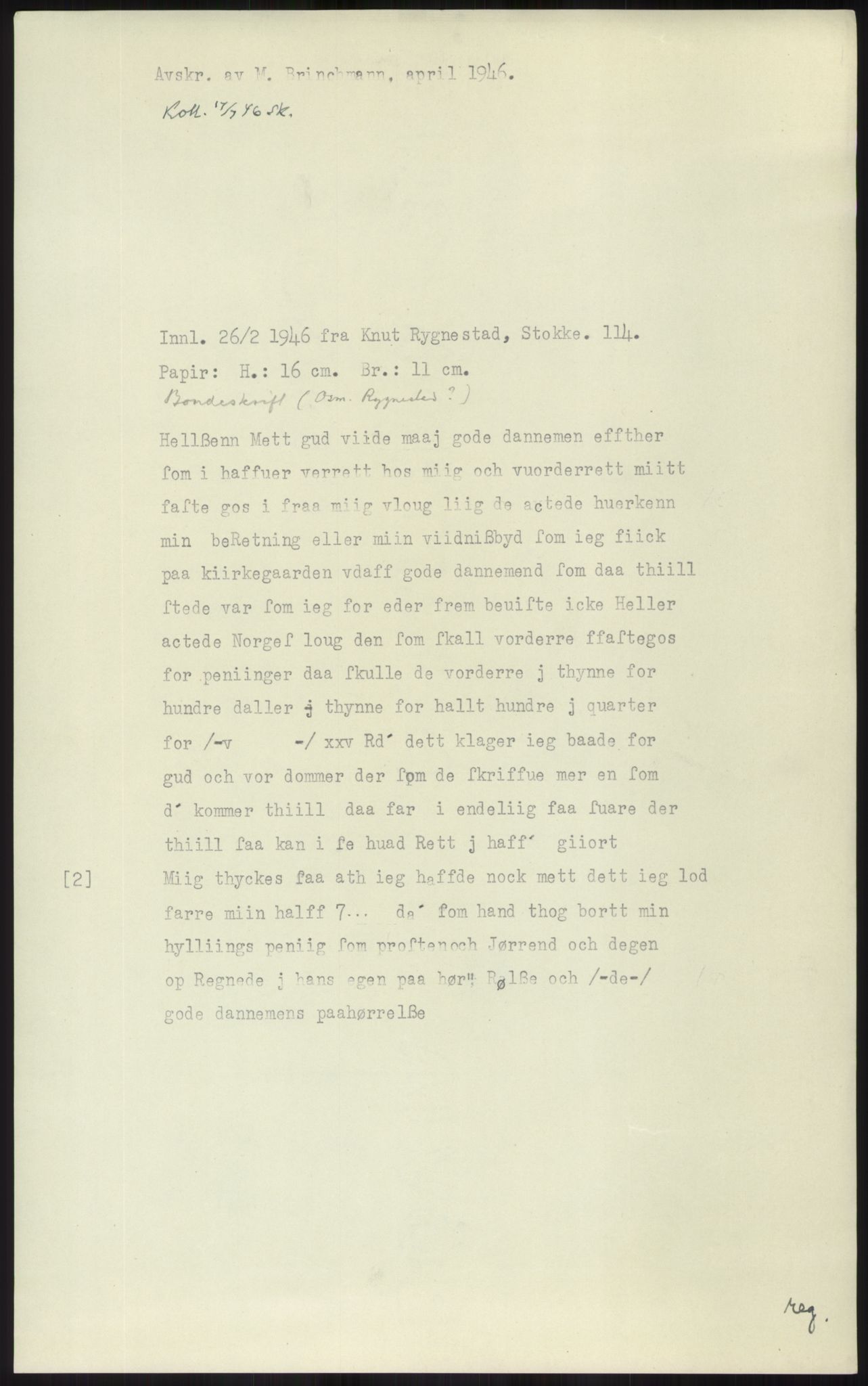 Samlinger til kildeutgivelse, Diplomavskriftsamlingen, RA/EA-4053/H/Ha, p. 1462