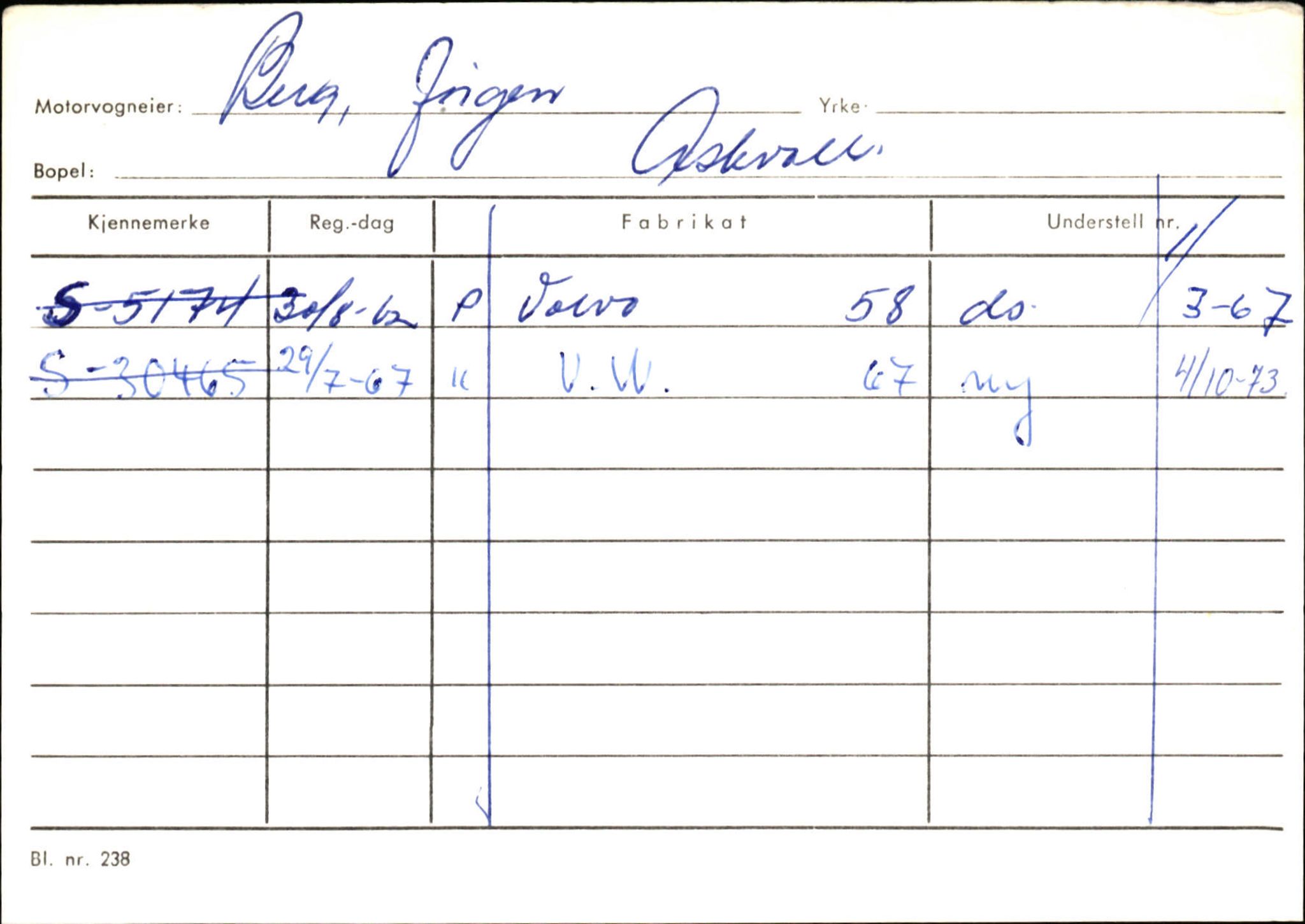 Statens vegvesen, Sogn og Fjordane vegkontor, AV/SAB-A-5301/4/F/L0132: Eigarregister Askvoll A-Å. Balestrand A-Å, 1945-1975, p. 107