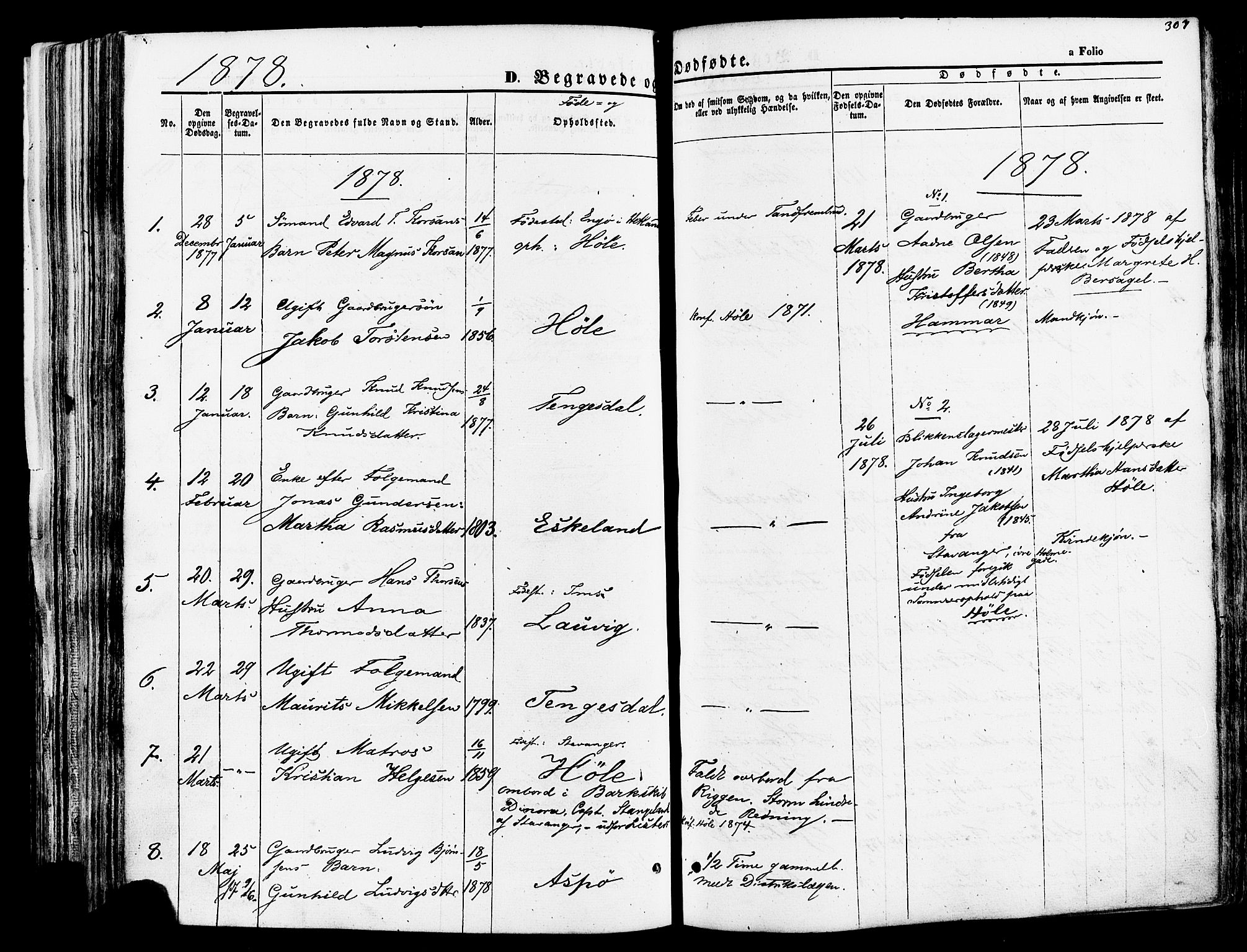 Høgsfjord sokneprestkontor, SAST/A-101624/H/Ha/Haa/L0002: Parish register (official) no. A 2, 1855-1885, p. 307