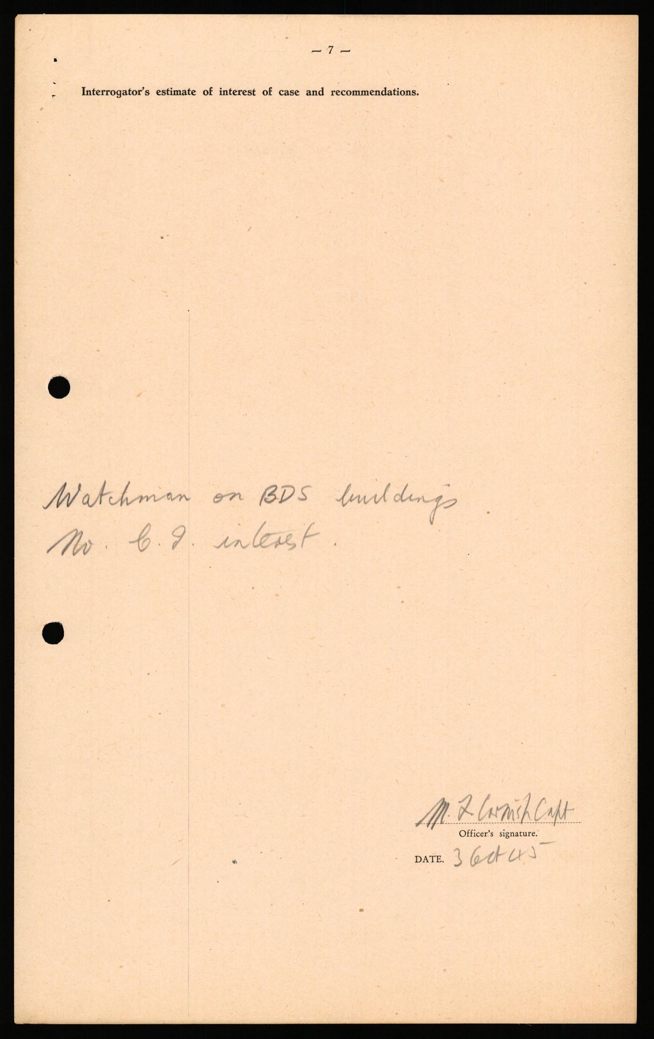 Forsvaret, Forsvarets overkommando II, AV/RA-RAFA-3915/D/Db/L0041: CI Questionaires.  Diverse nasjonaliteter., 1945-1946, p. 26