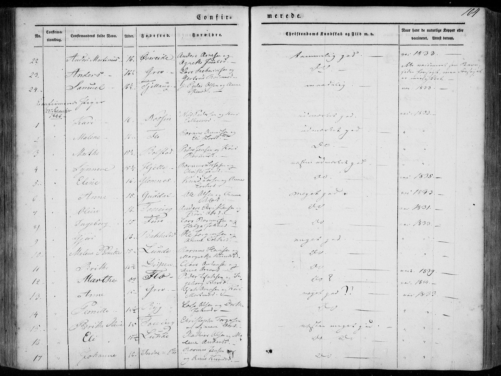 Stryn Sokneprestembete, AV/SAB-A-82501: Parish register (official) no. A 2, 1844-1861, p. 104