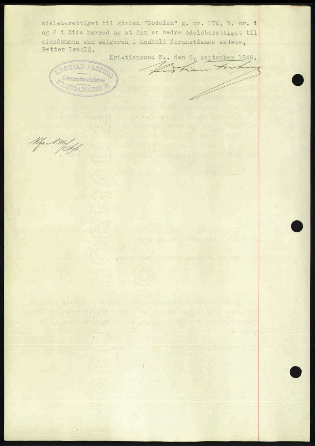 Nordmøre sorenskriveri, AV/SAT-A-4132/1/2/2Ca: Mortgage book no. A102, 1946-1946, Diary no: : 1758/1946