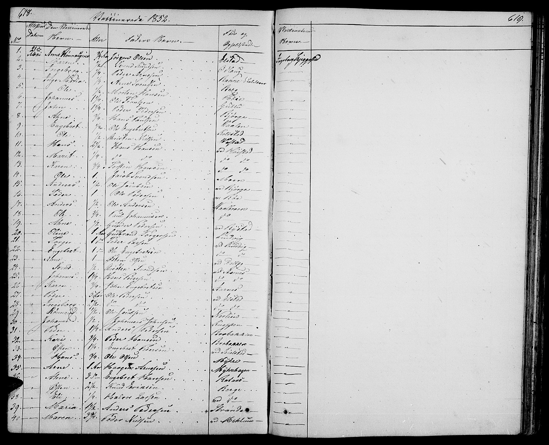 Ringebu prestekontor, SAH/PREST-082/H/Ha/Hab/L0002: Parish register (copy) no. 2, 1839-1853, p. 618-619