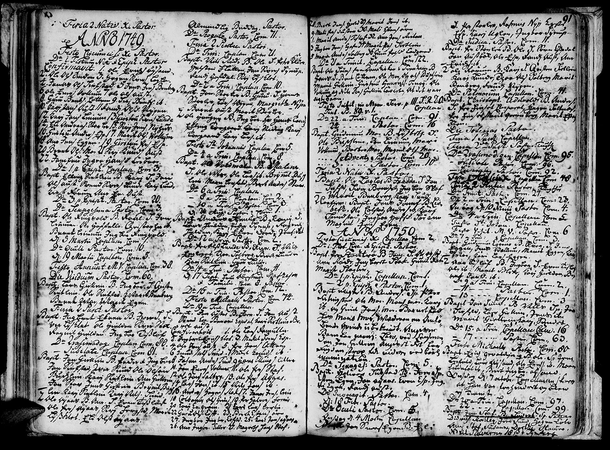 Ministerialprotokoller, klokkerbøker og fødselsregistre - Sør-Trøndelag, SAT/A-1456/691/L1059: Parish register (official) no. 691A01 /3, 1740-1767, p. 91