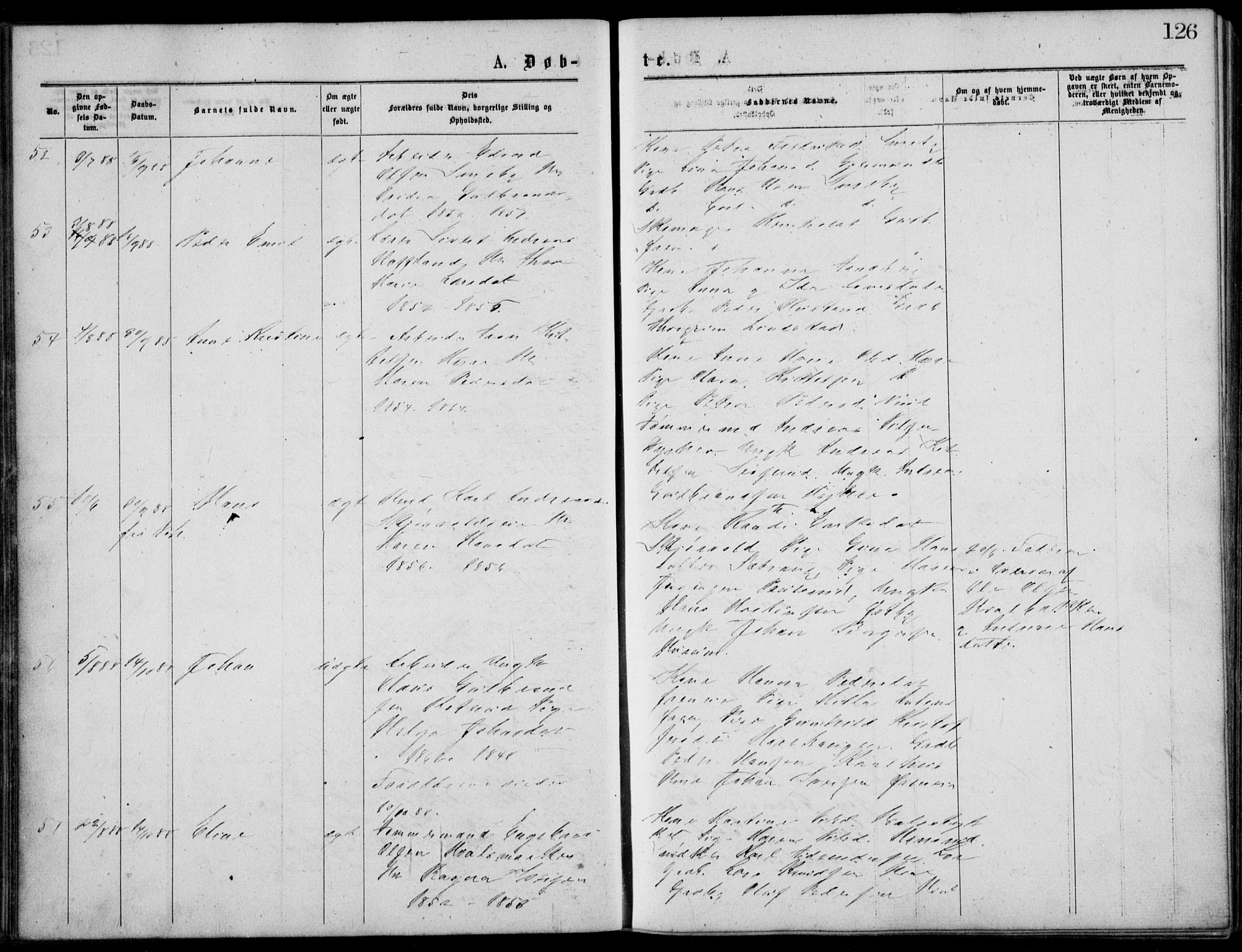 Norderhov kirkebøker, AV/SAKO-A-237/G/Gb/L0001: Parish register (copy) no. II 1, 1876-1899, p. 126