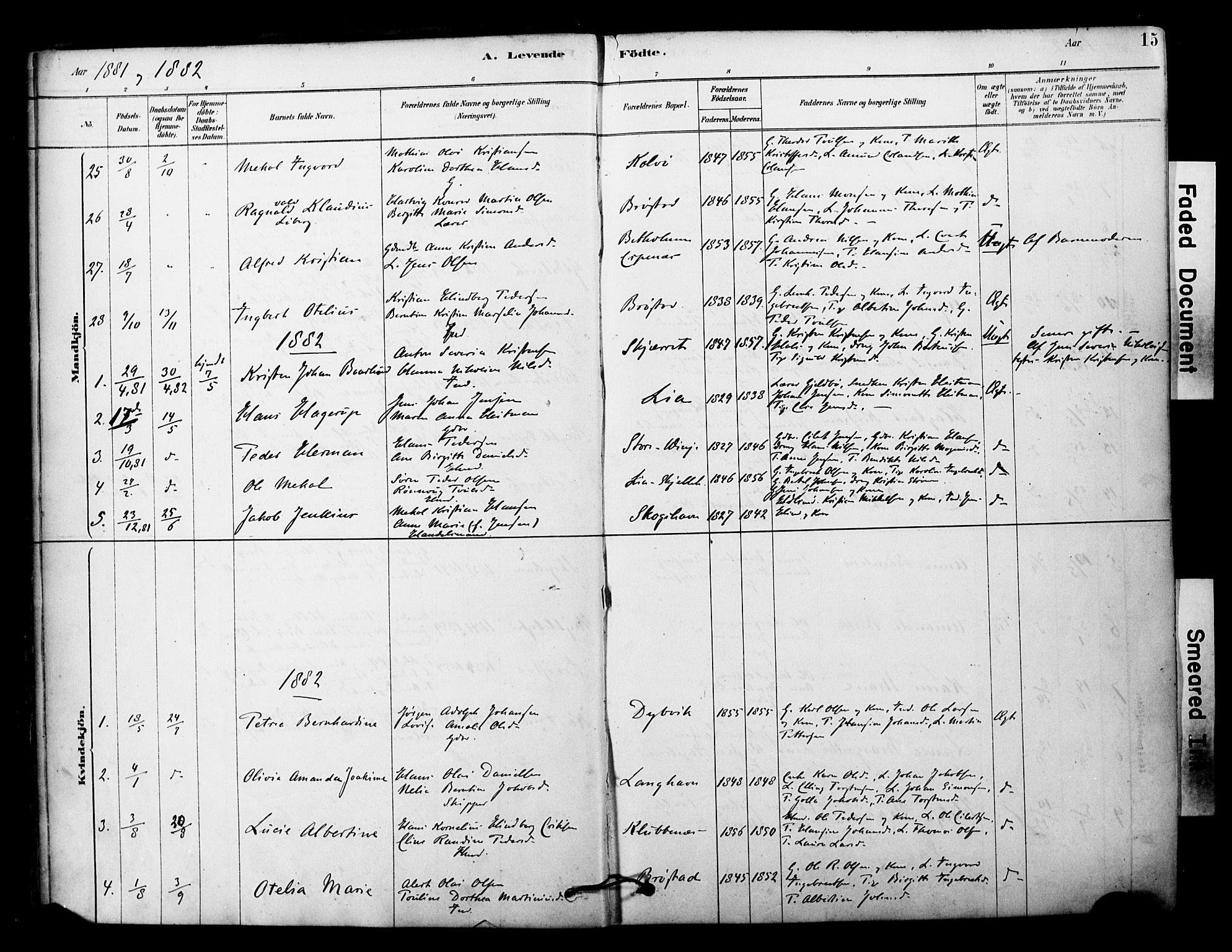 Tranøy sokneprestkontor, SATØ/S-1313/I/Ia/Iaa/L0011kirke: Parish register (official) no. 11, 1878-1904, p. 15