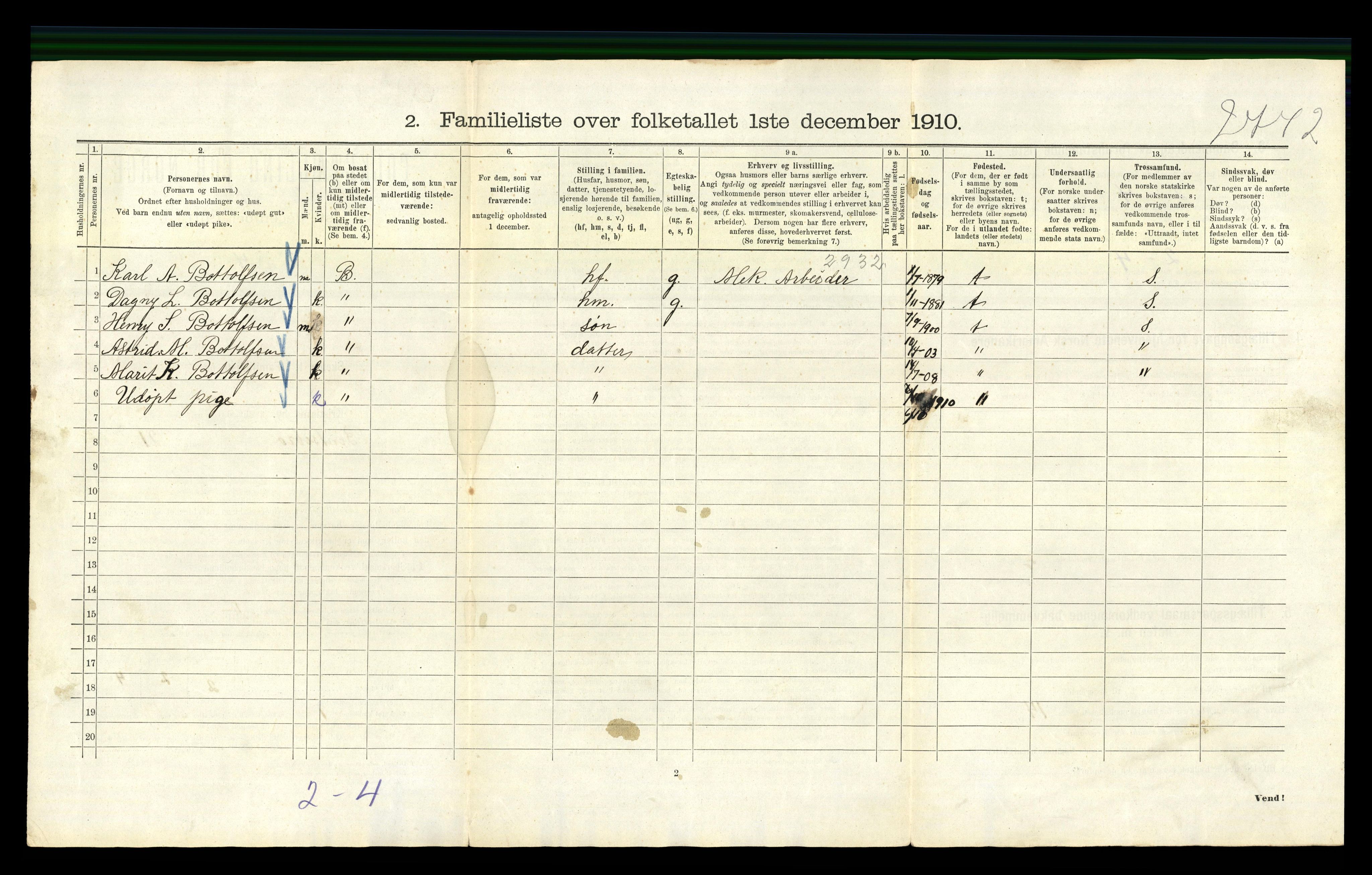 RA, 1910 census for Kristiania, 1910, p. 4816