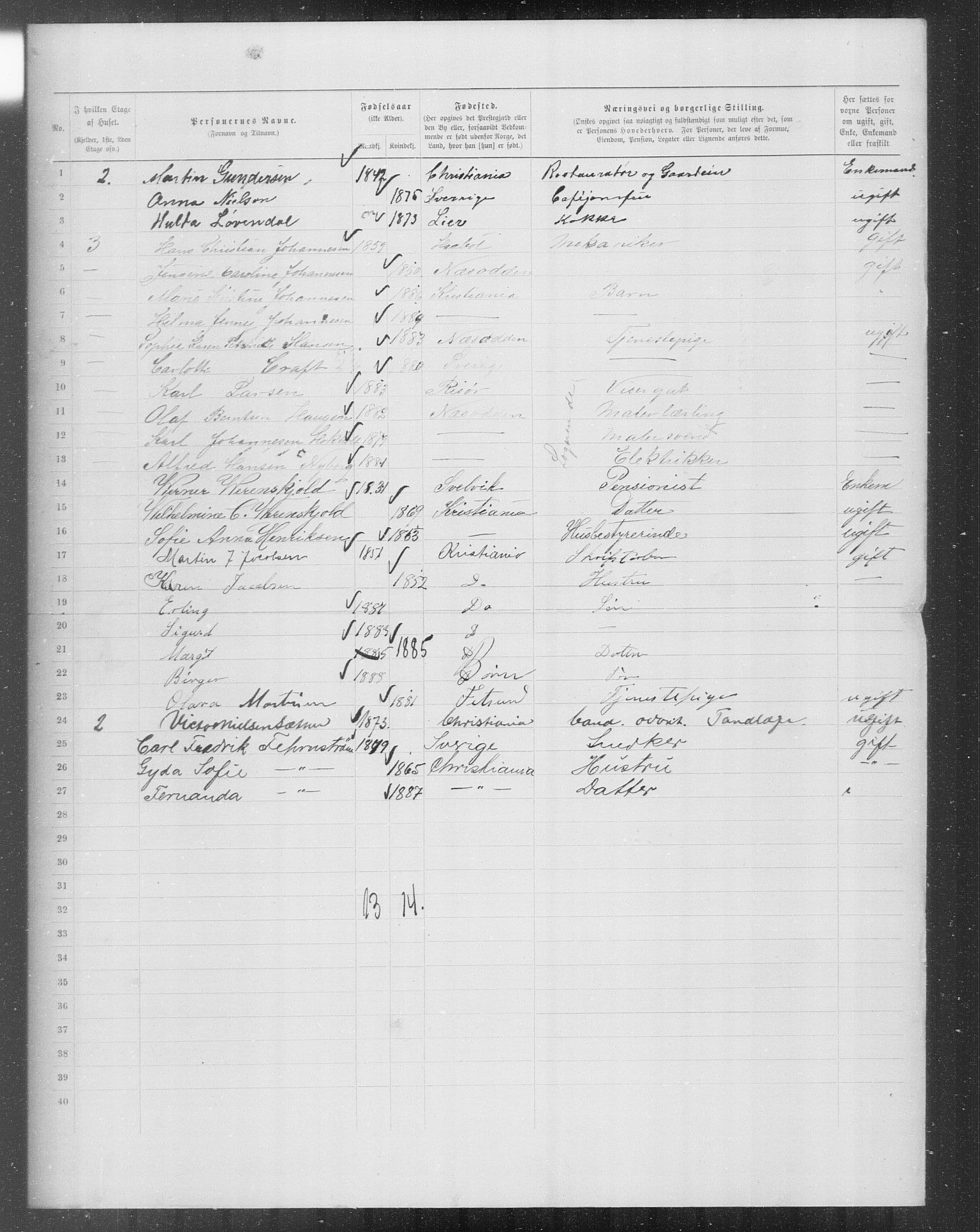 OBA, Municipal Census 1899 for Kristiania, 1899, p. 8430