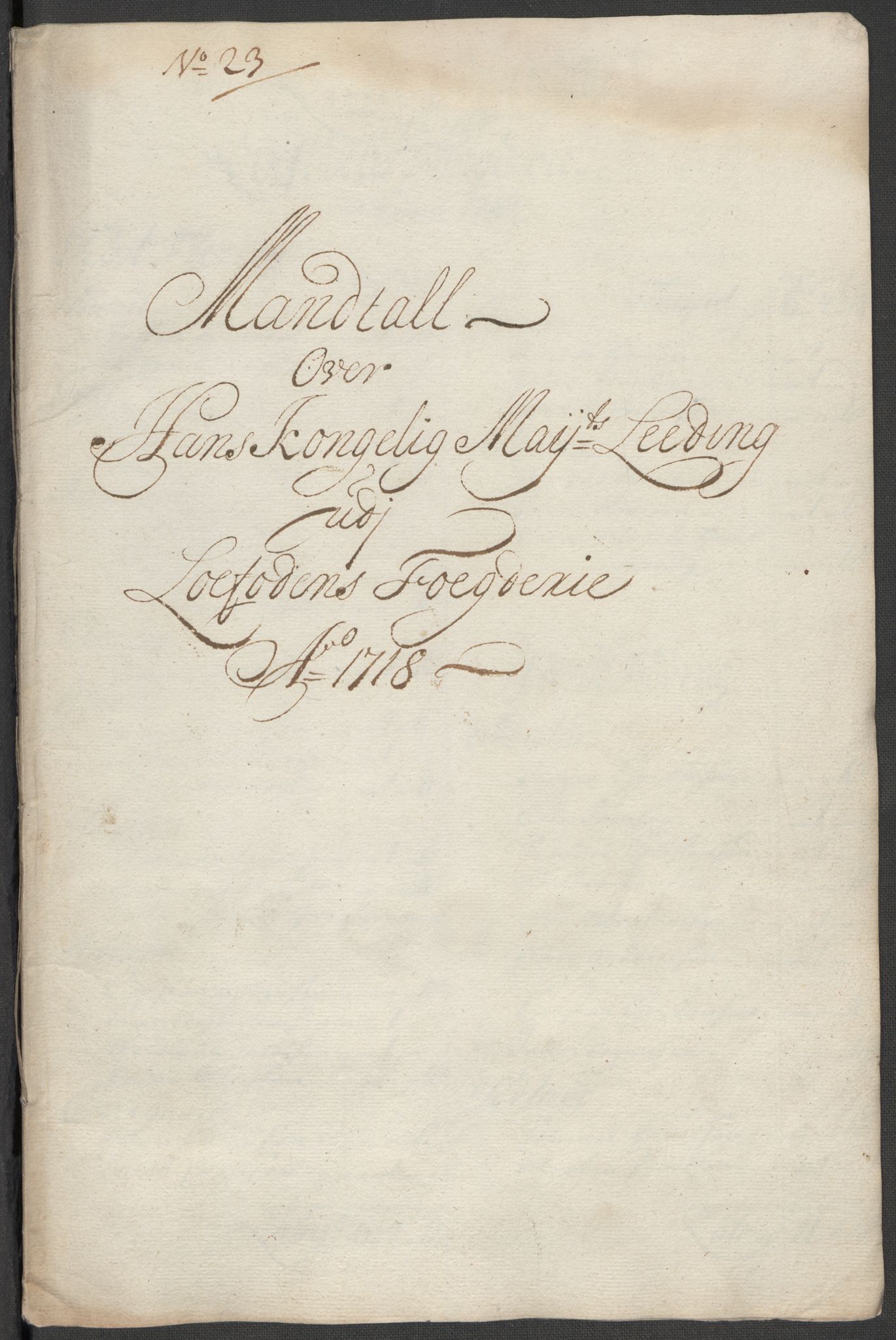 Rentekammeret inntil 1814, Reviderte regnskaper, Fogderegnskap, RA/EA-4092/R67/L4684: Fogderegnskap Vesterålen, Andenes og Lofoten, 1718, p. 234