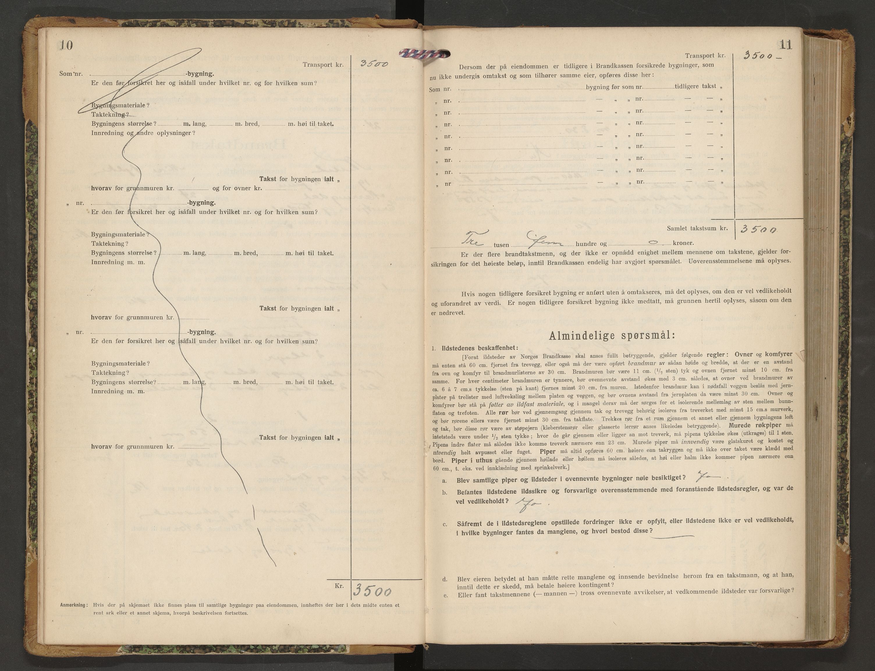 Norges Brannkasse Nesset, AV/SAT-A-5501/F/Fb/L0003: Branntakstprotokoll, 1919-1932, p. 10-11