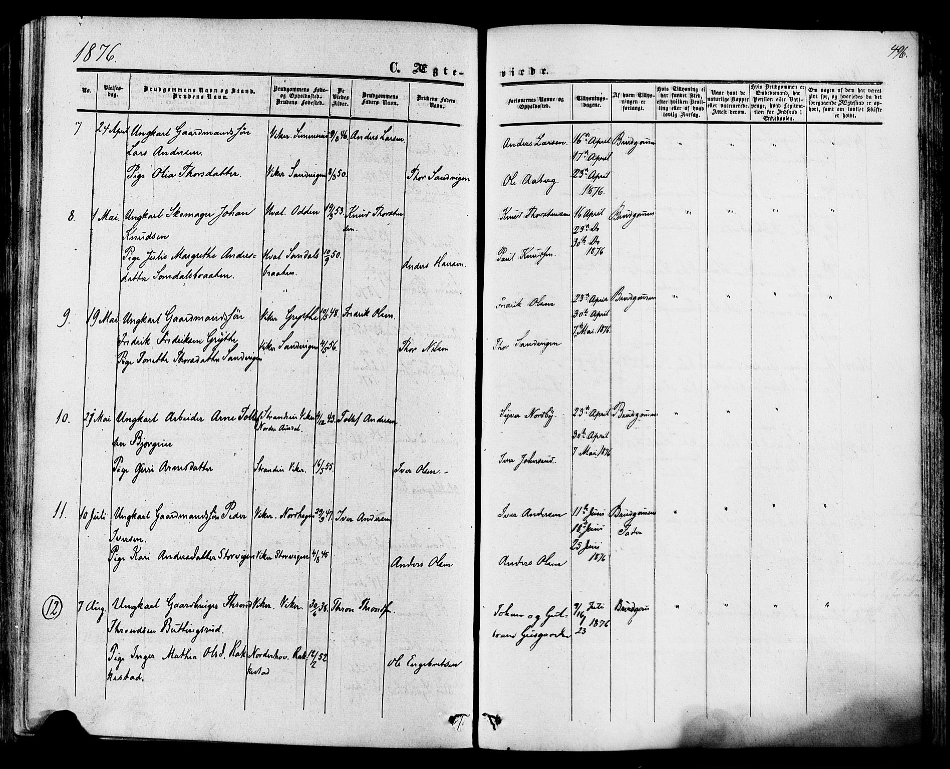 Ådal kirkebøker, AV/SAKO-A-248/F/Fa/L0001: Parish register (official) no. I 1, 1857-1883, p. 496