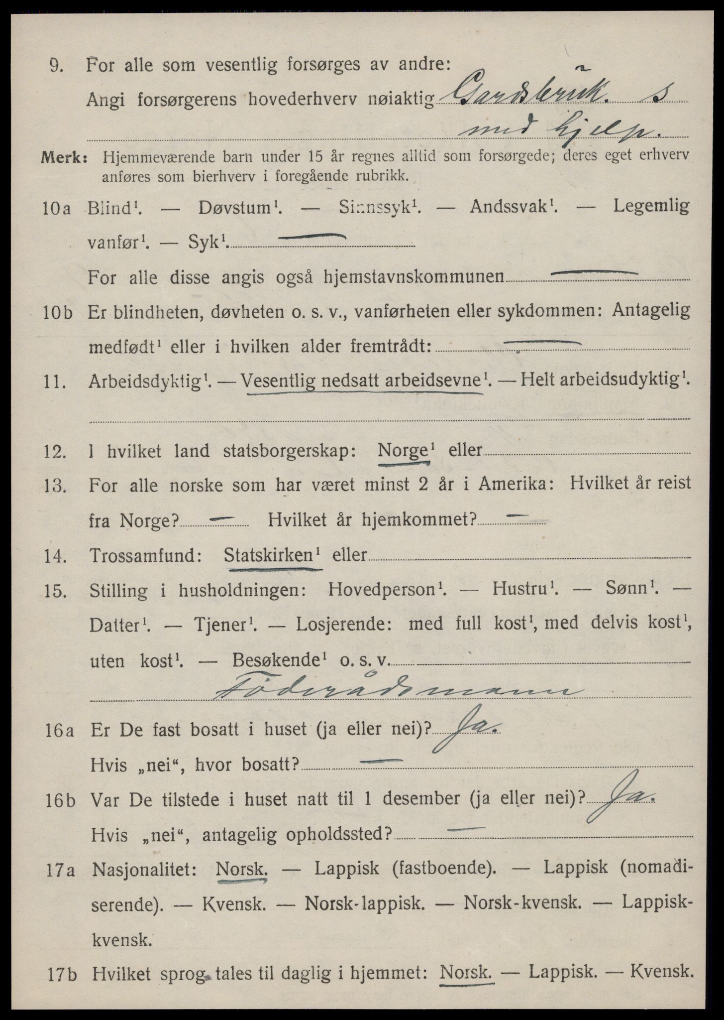 SAT, 1920 census for Oppdal, 1920, p. 7146