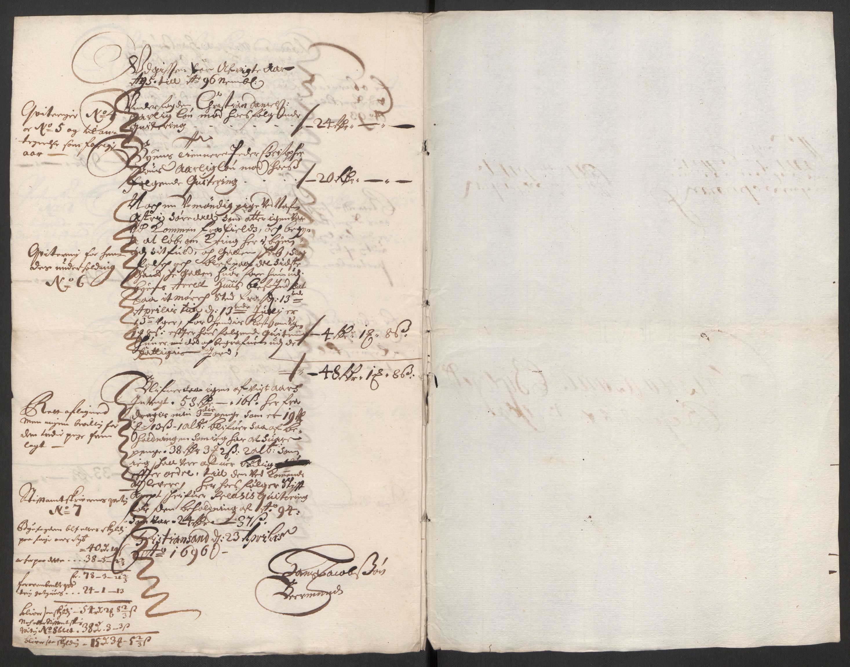 Rentekammeret inntil 1814, Reviderte regnskaper, Byregnskaper, AV/RA-EA-4066/R/Rm/L0285: [M18] Sikt og sakefall, 1681-1718, p. 227