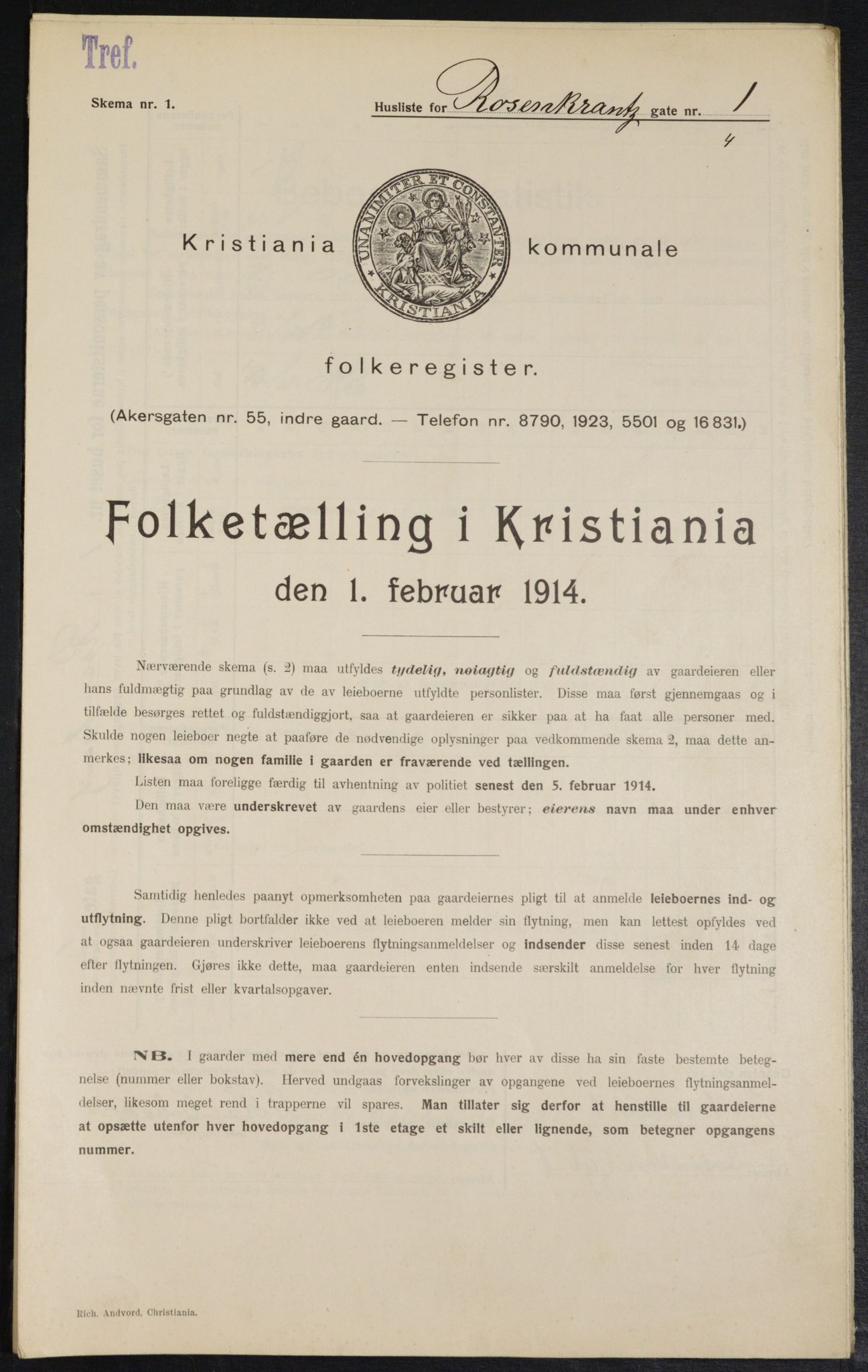 OBA, Municipal Census 1914 for Kristiania, 1914, p. 83677