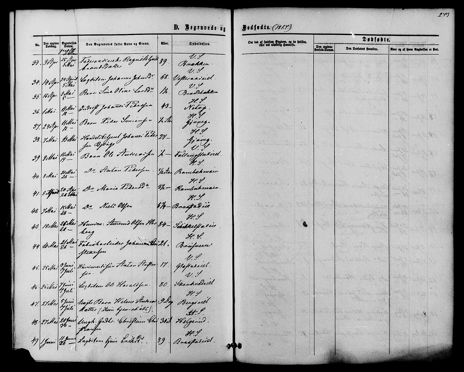Vardal prestekontor, AV/SAH-PREST-100/H/Ha/Haa/L0007: Parish register (official) no. 7, 1867-1878, p. 273