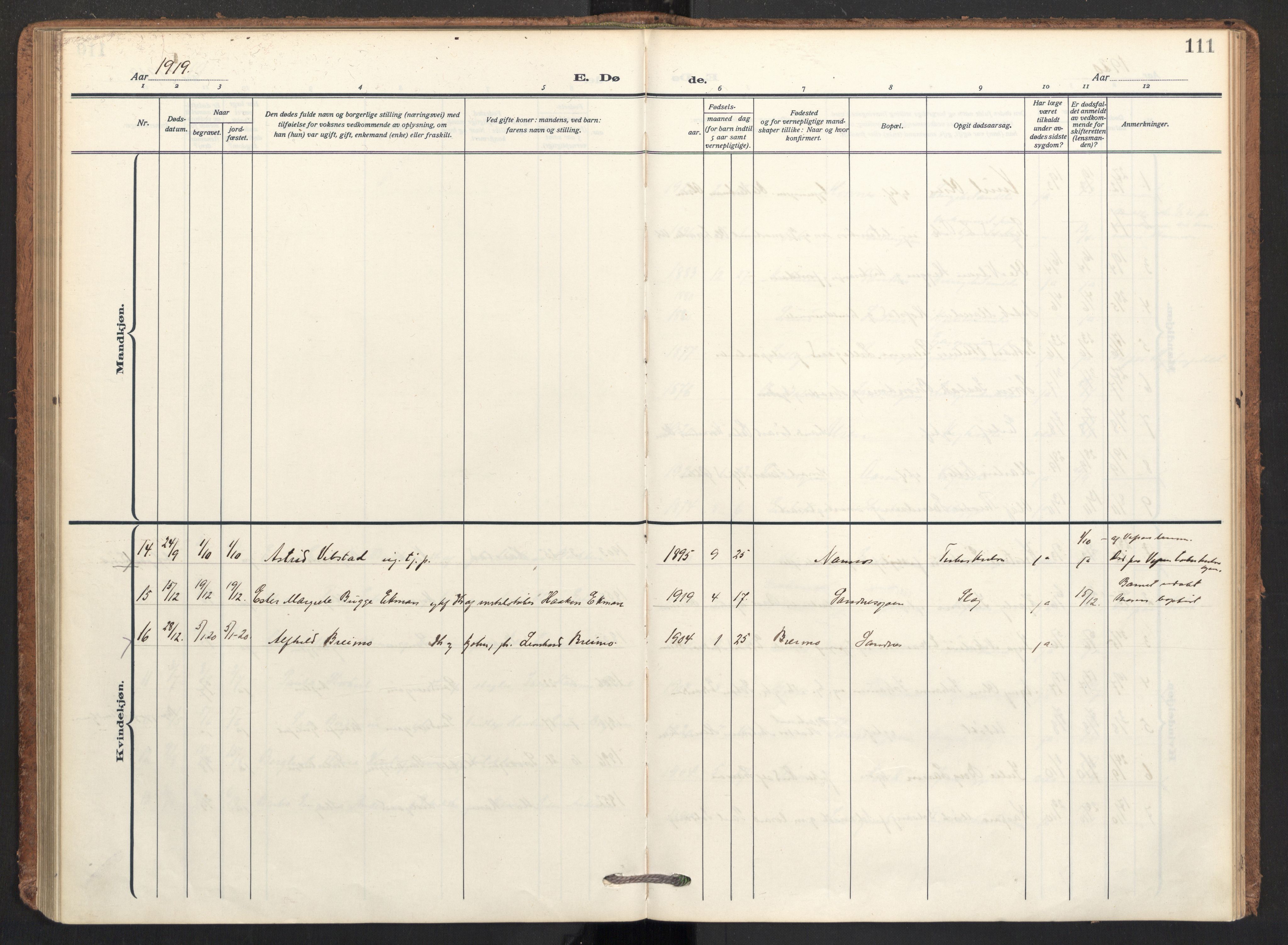 Ministerialprotokoller, klokkerbøker og fødselsregistre - Nordland, AV/SAT-A-1459/831/L0473: Parish register (official) no. 831A04, 1909-1934, p. 111