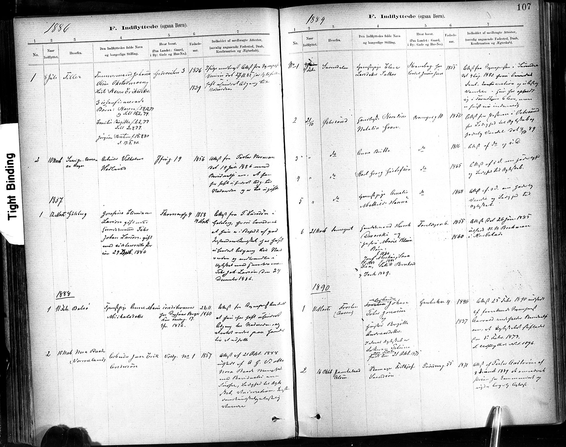 Ministerialprotokoller, klokkerbøker og fødselsregistre - Sør-Trøndelag, SAT/A-1456/602/L0120: Parish register (official) no. 602A18, 1880-1913, p. 107
