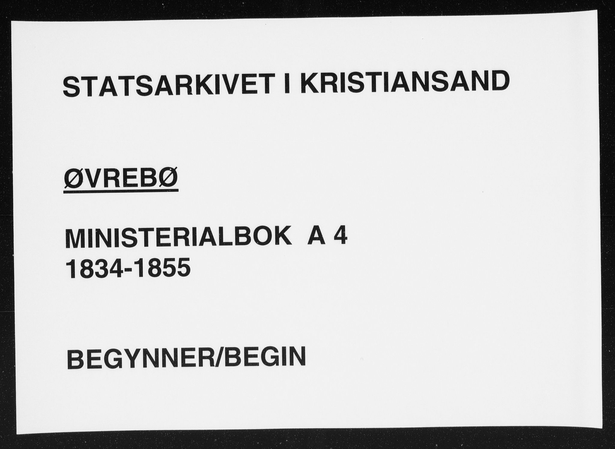 Vennesla sokneprestkontor, SAK/1111-0045/Fa/Fac/L0004: Parish register (official) no. A 4, 1834-1855