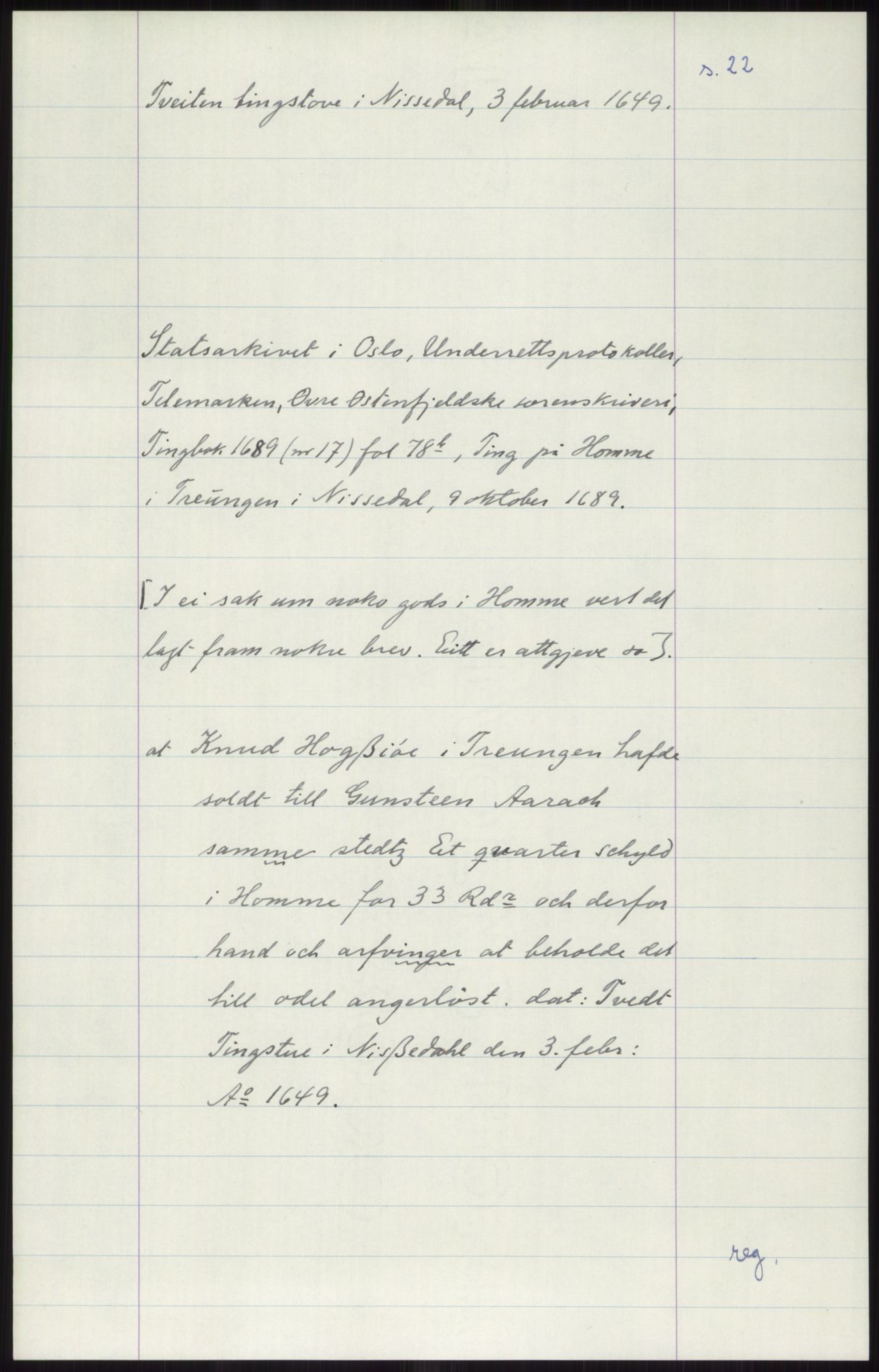Samlinger til kildeutgivelse, Diplomavskriftsamlingen, AV/RA-EA-4053/H/Ha, p. 2278