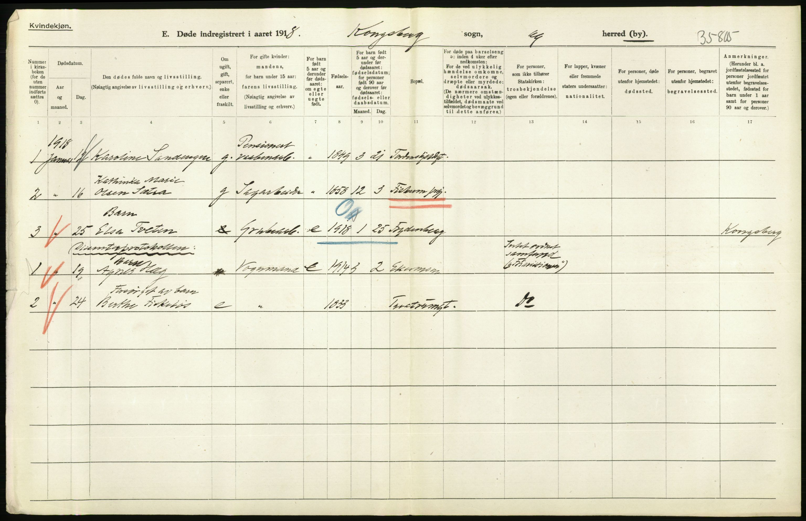 Statistisk sentralbyrå, Sosiodemografiske emner, Befolkning, AV/RA-S-2228/D/Df/Dfb/Dfbh/L0020: Buskerud fylke: Døde. Bygder og byer., 1918, p. 678