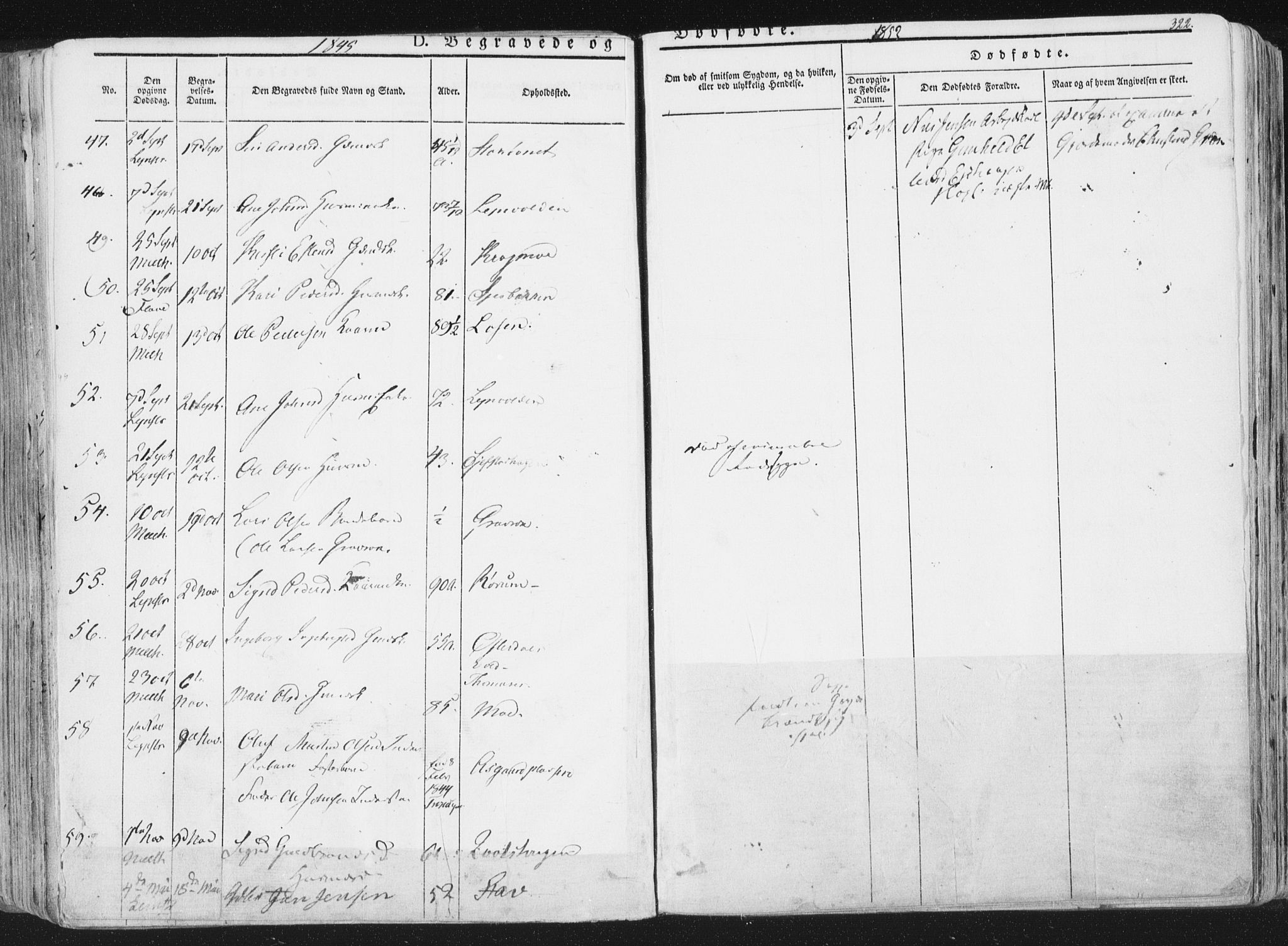 Ministerialprotokoller, klokkerbøker og fødselsregistre - Sør-Trøndelag, SAT/A-1456/691/L1074: Parish register (official) no. 691A06, 1842-1852, p. 322