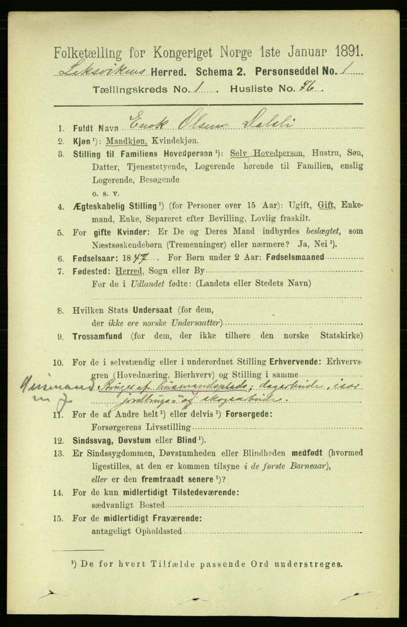 RA, 1891 census for 1718 Leksvik, 1891, p. 571