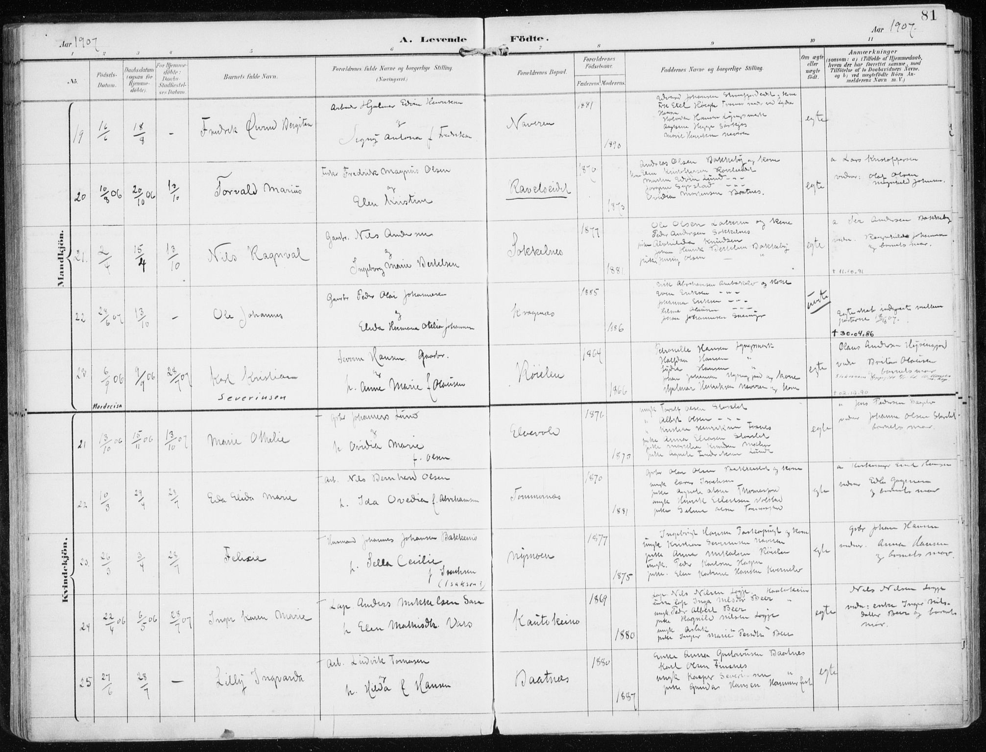 Skjervøy sokneprestkontor, AV/SATØ-S-1300/H/Ha/Haa/L0017kirke: Parish register (official) no. 17, 1895-1911, p. 81