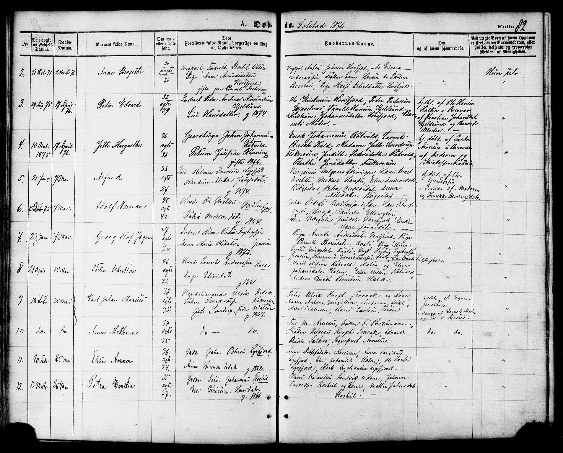Ministerialprotokoller, klokkerbøker og fødselsregistre - Nordland, AV/SAT-A-1459/810/L0149: Parish register (official) no. 810A09 /2, 1874-1884, p. 82