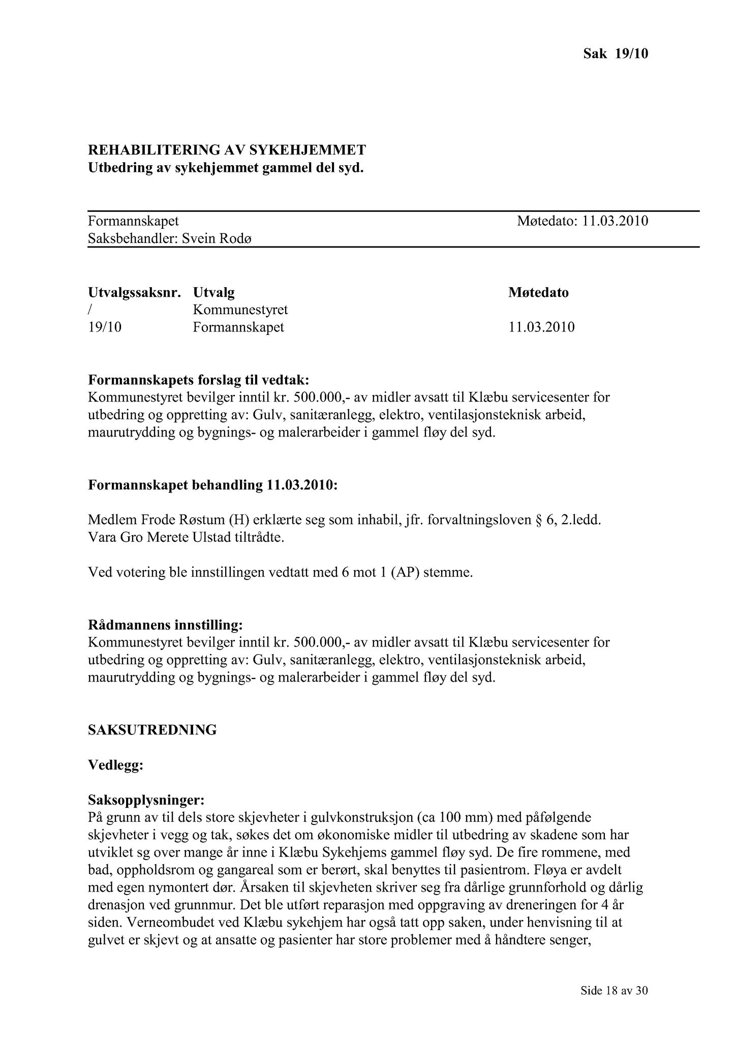 Klæbu Kommune, TRKO/KK/02-FS/L003: Formannsskapet - Møtedokumenter, 2010, p. 370