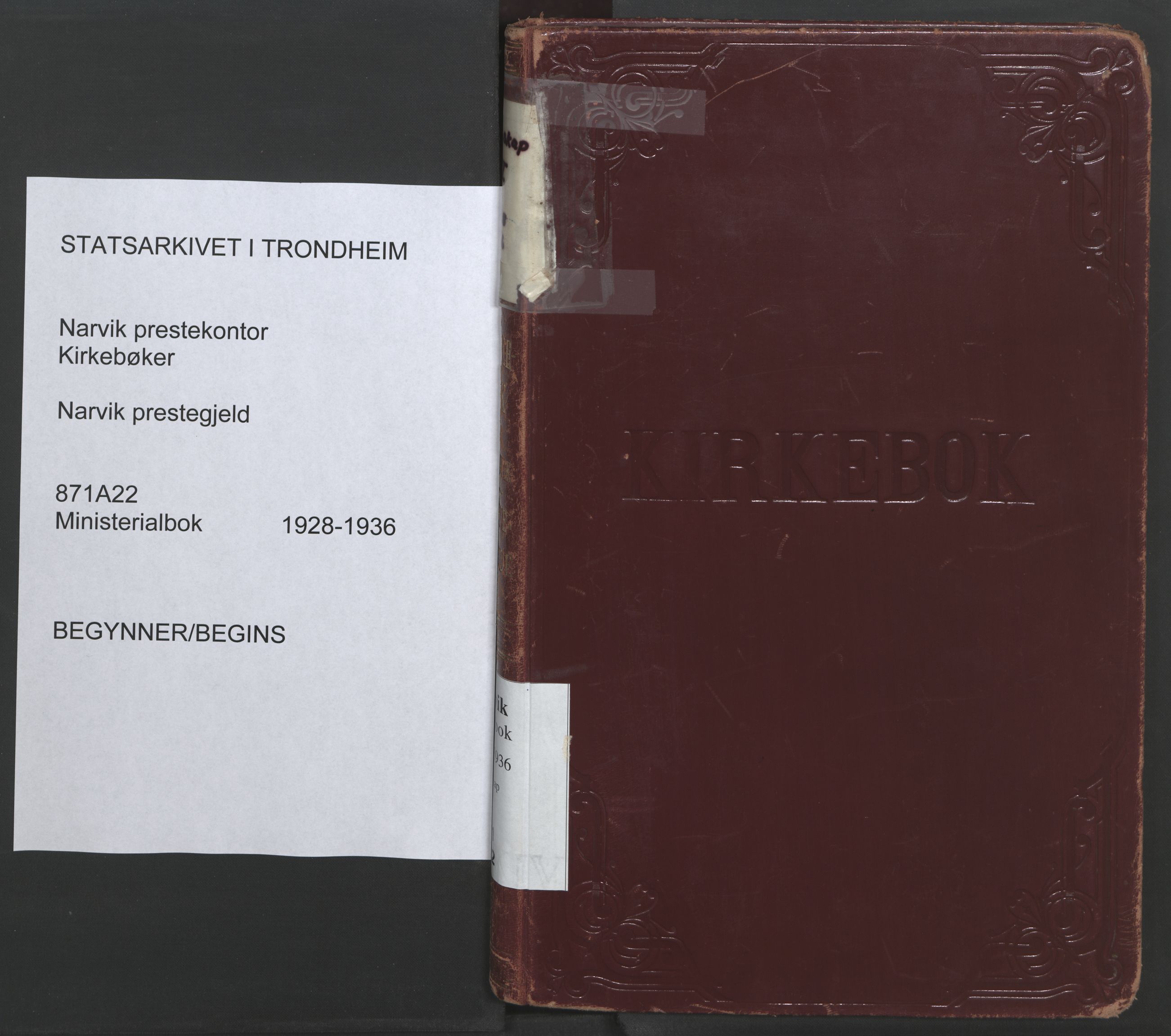 Ministerialprotokoller, klokkerbøker og fødselsregistre - Nordland, SAT/A-1459/871/L1006: Parish register (official) no. 871A22, 1928-1936