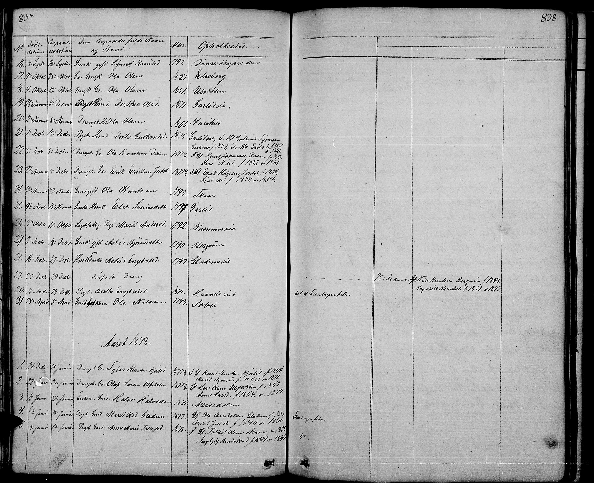 Nord-Aurdal prestekontor, SAH/PREST-132/H/Ha/Hab/L0001: Parish register (copy) no. 1, 1834-1887, p. 837-838