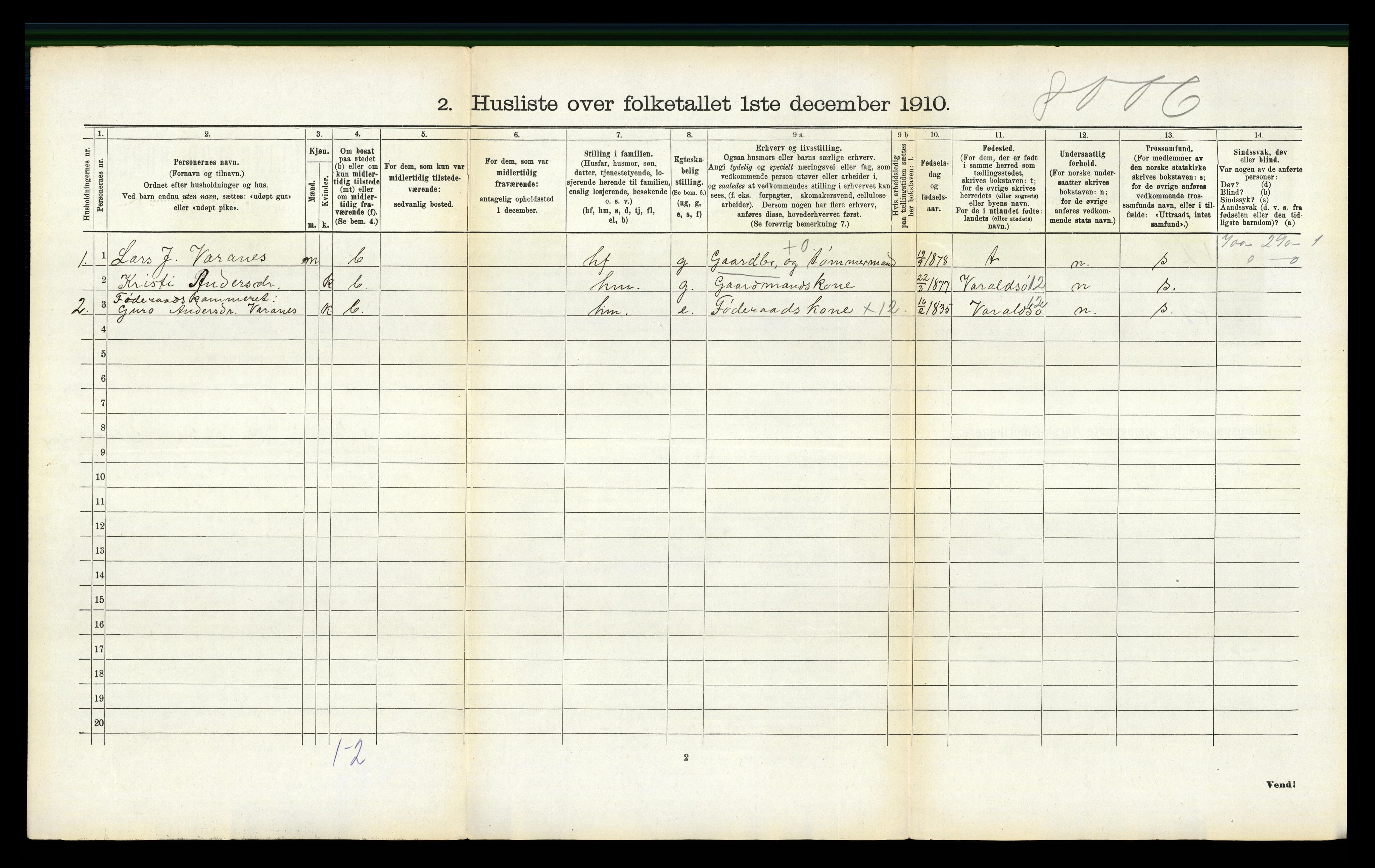 RA, 1910 census for Kvinnherad, 1910, p. 668