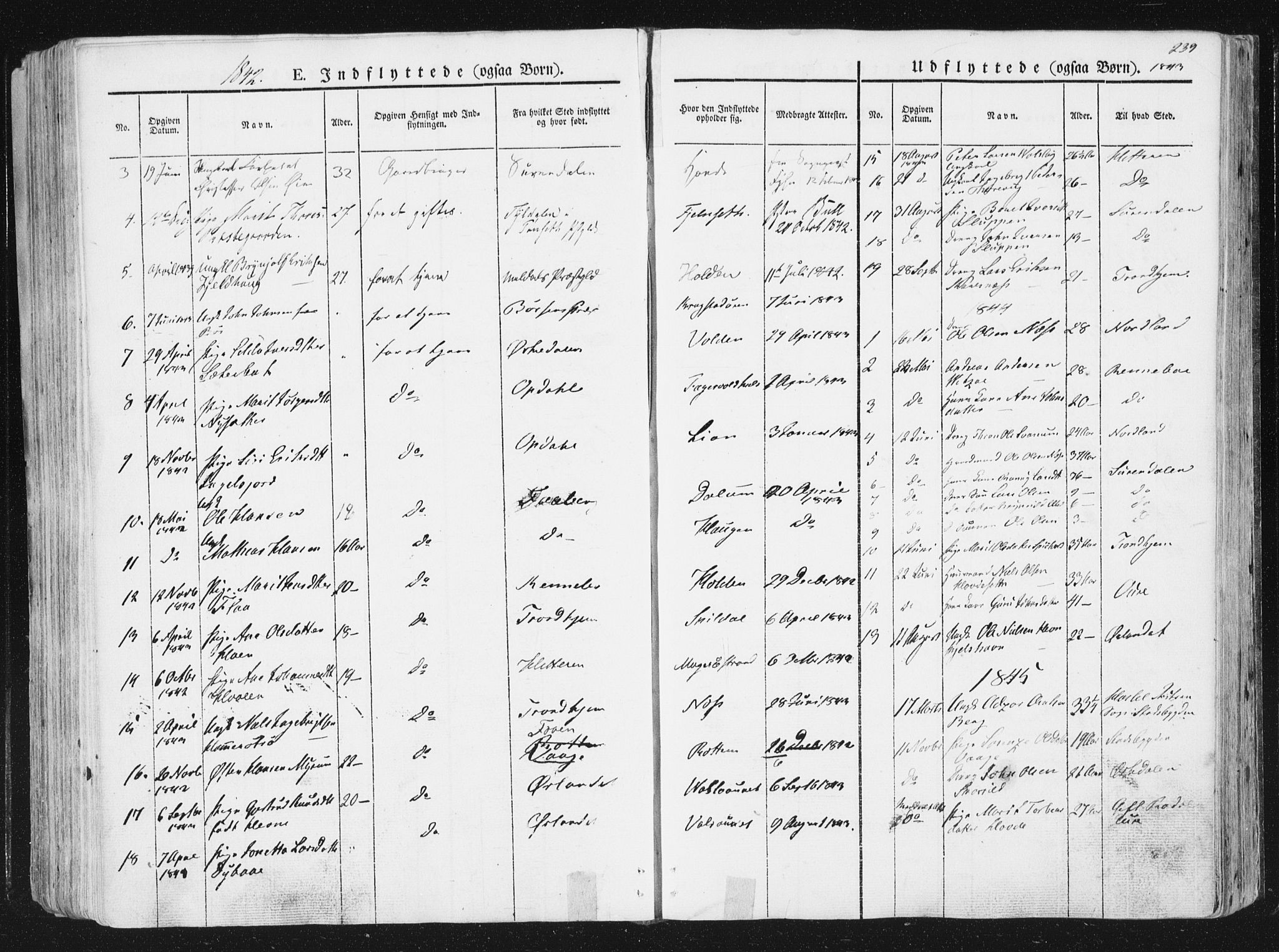 Ministerialprotokoller, klokkerbøker og fødselsregistre - Sør-Trøndelag, SAT/A-1456/630/L0493: Parish register (official) no. 630A06, 1841-1851, p. 239