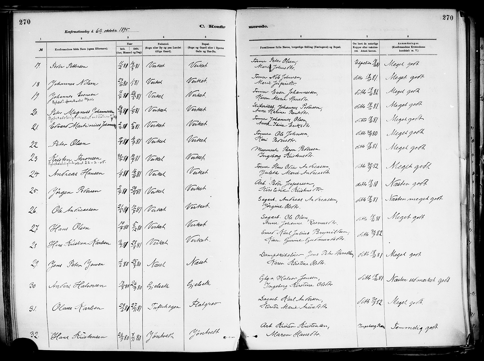 Holla kirkebøker, SAKO/A-272/F/Fa/L0008: Parish register (official) no. 8, 1882-1897, p. 270