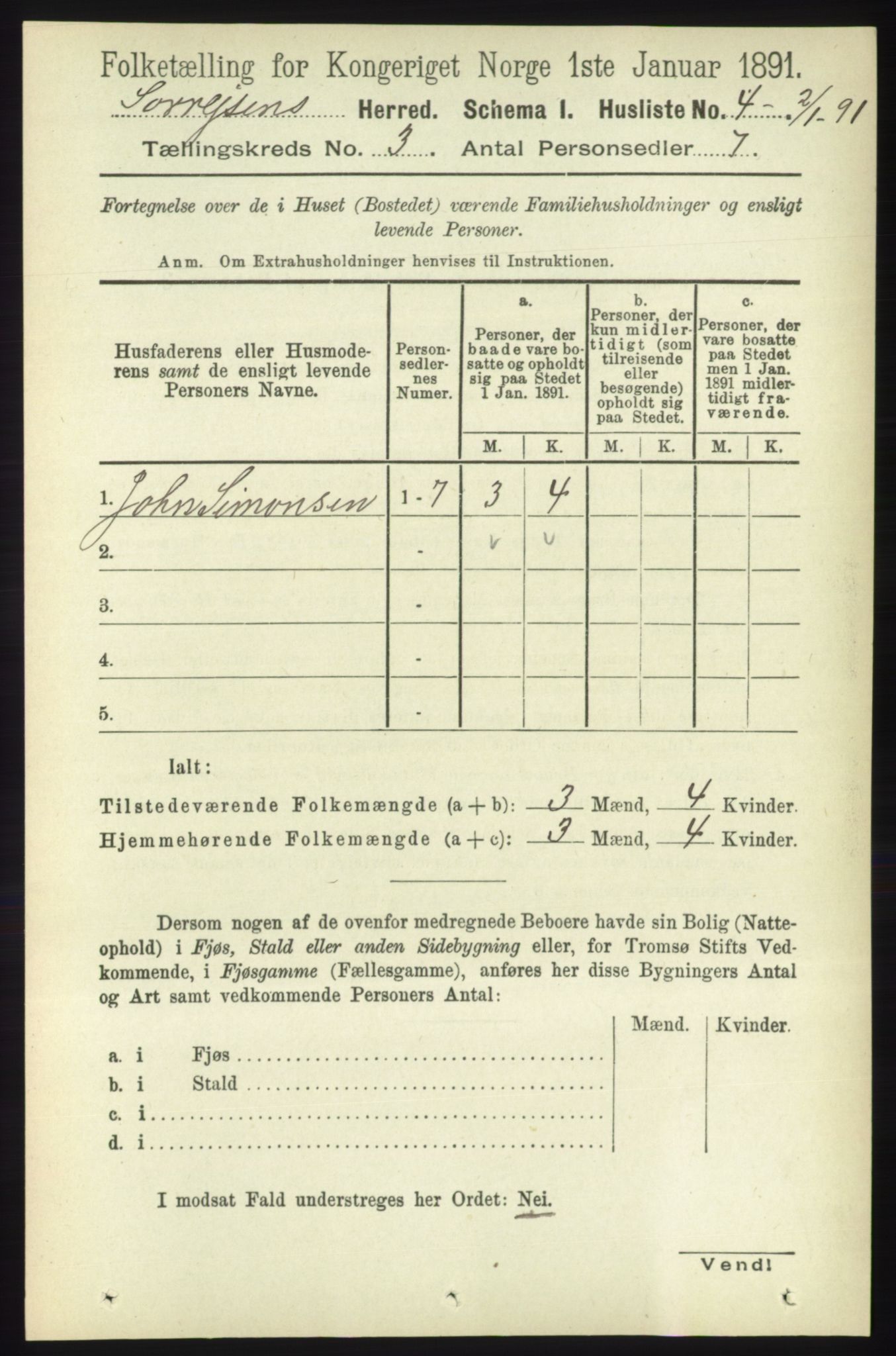 RA, 1891 census for 1925 Sørreisa, 1891, p. 647