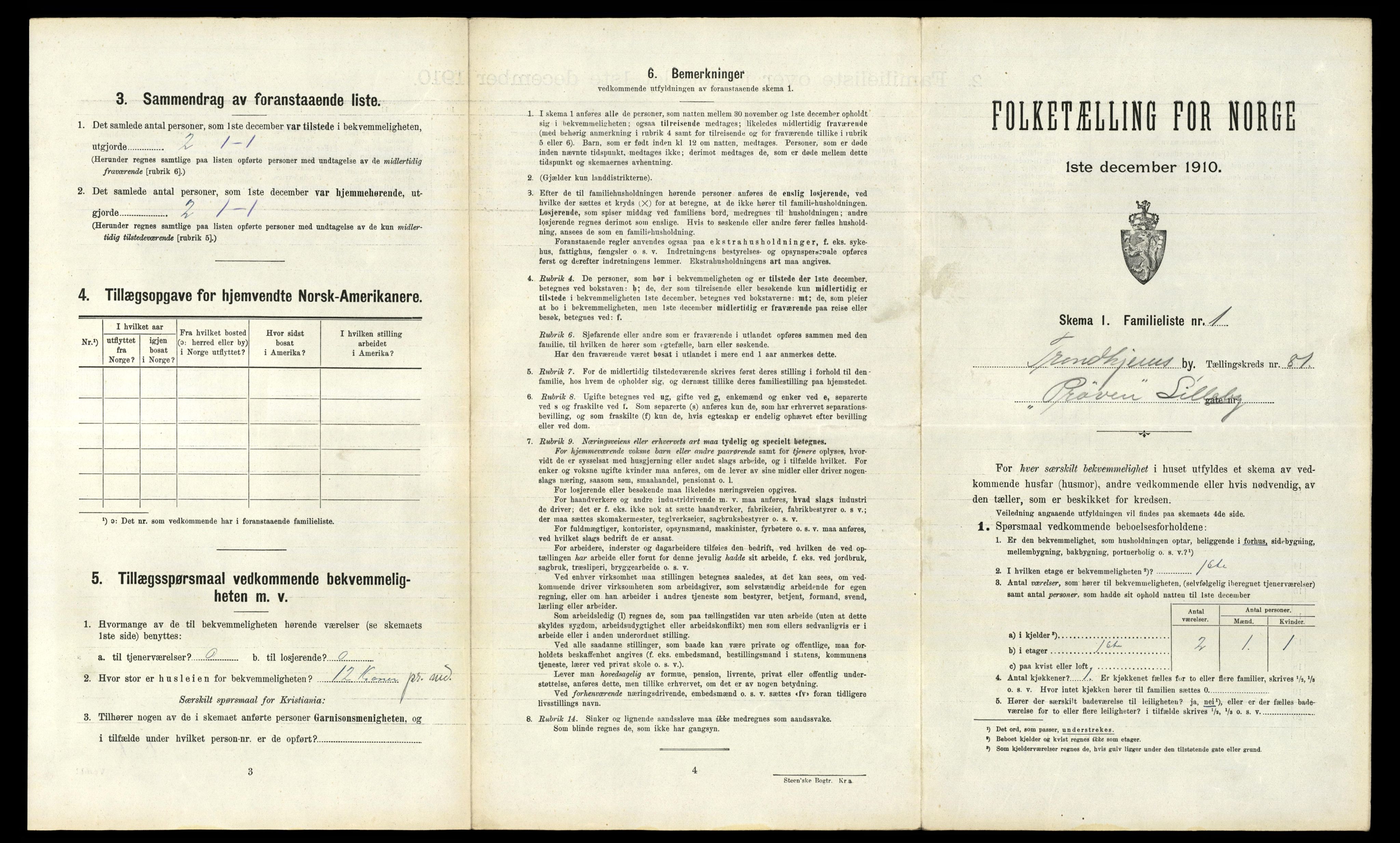 RA, 1910 census for Trondheim, 1910, p. 24523