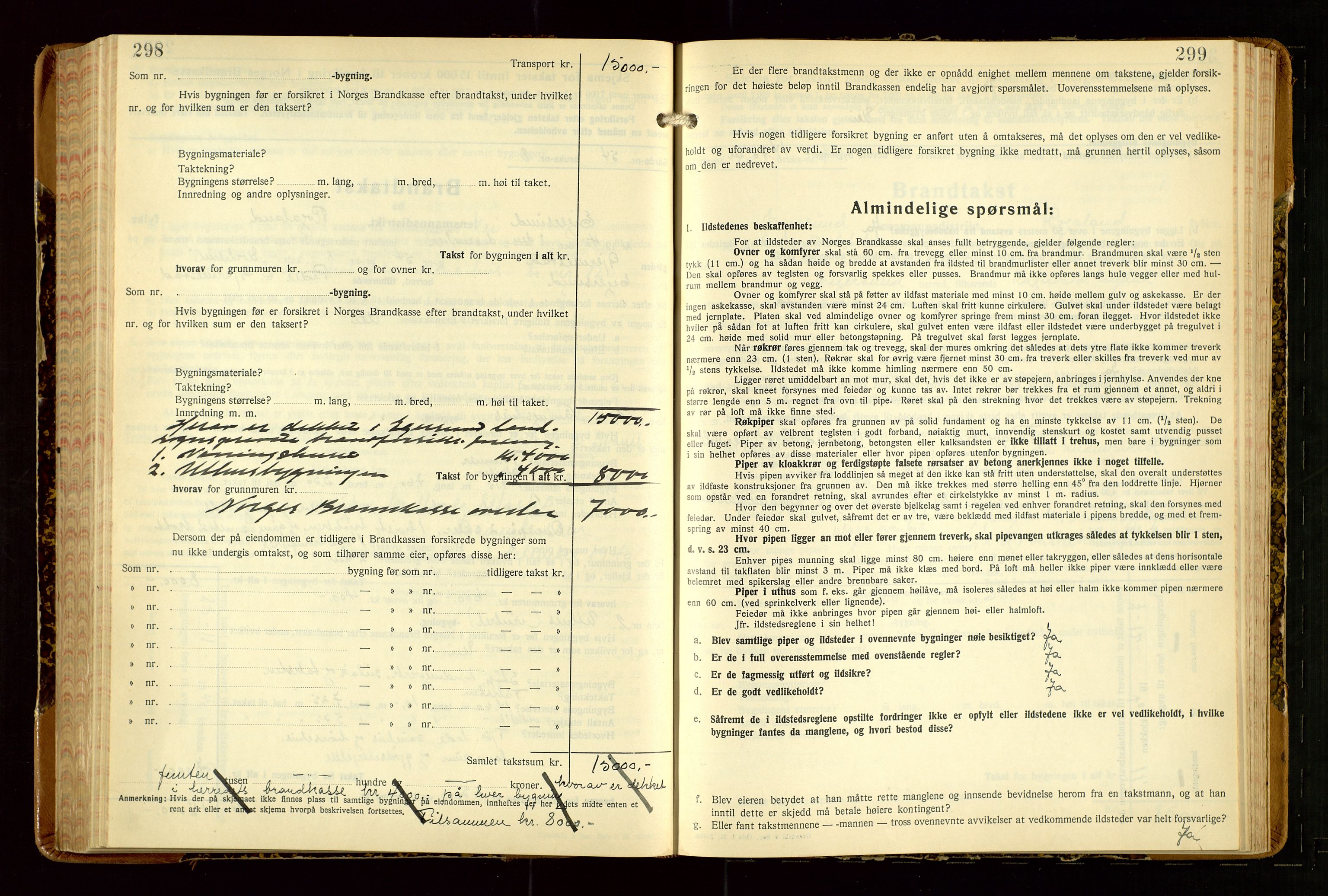 Eigersund lensmannskontor, AV/SAST-A-100171/Gob/L0007: "Brandtakstprotokoll", 1938-1955, p. 298-299