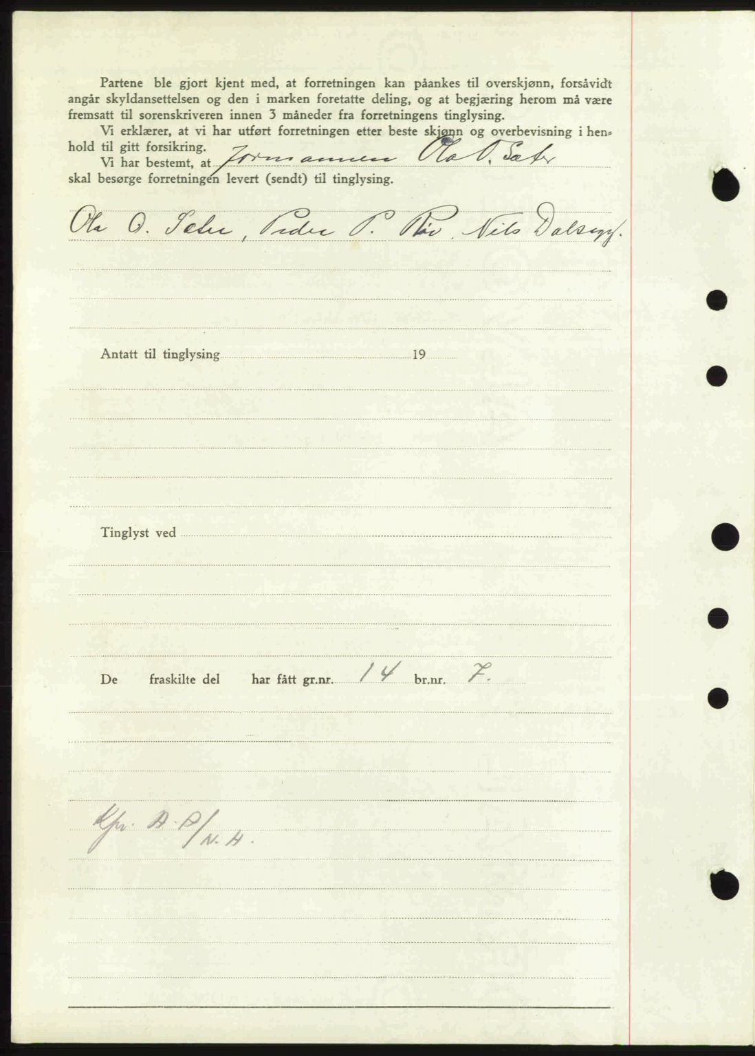 Nordmøre sorenskriveri, AV/SAT-A-4132/1/2/2Ca: Mortgage book no. A103, 1946-1947, Diary no: : 184/1947