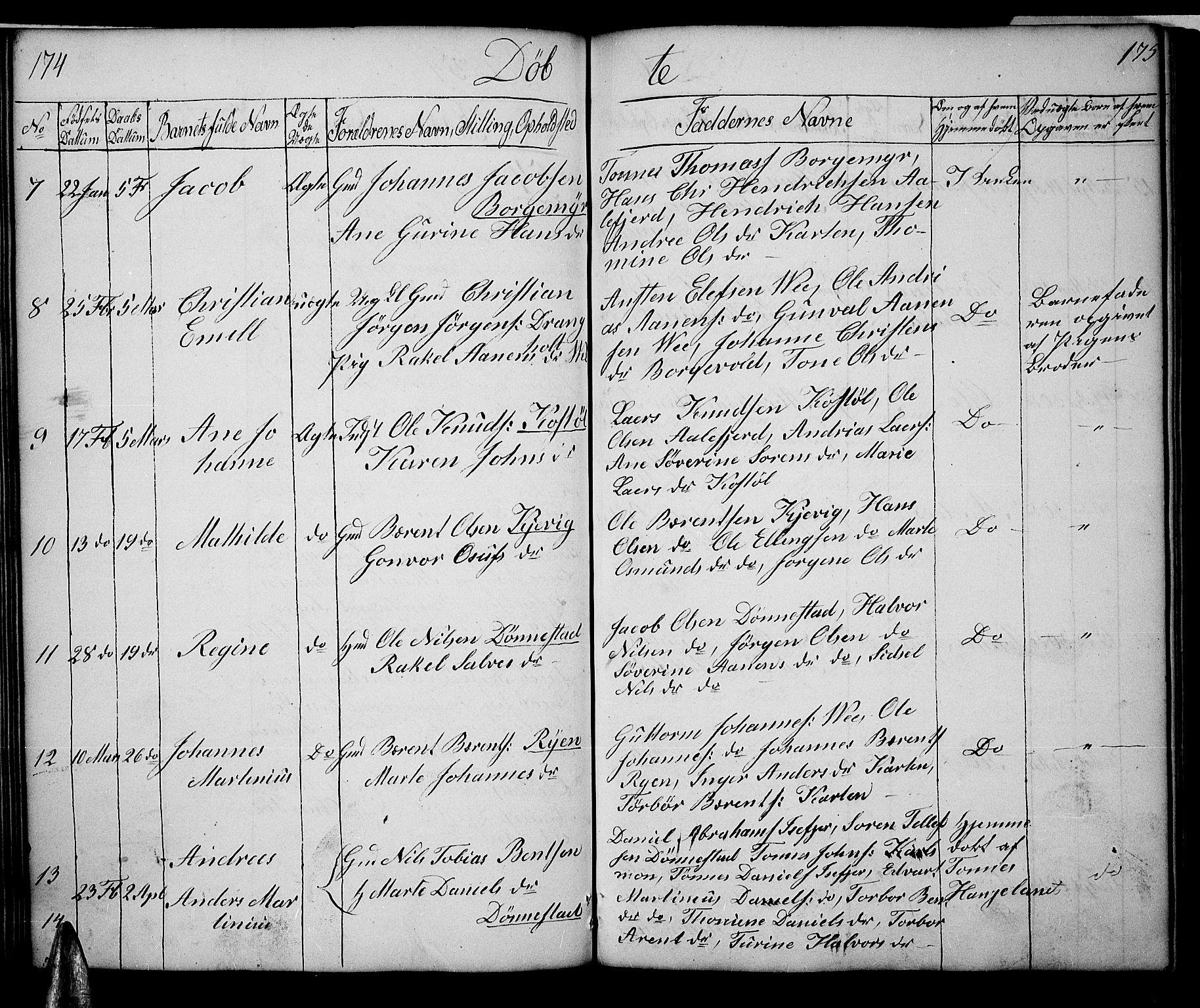 Tveit sokneprestkontor, AV/SAK-1111-0043/F/Fb/L0002: Parish register (copy) no. B 2, 1835-1854, p. 174-175