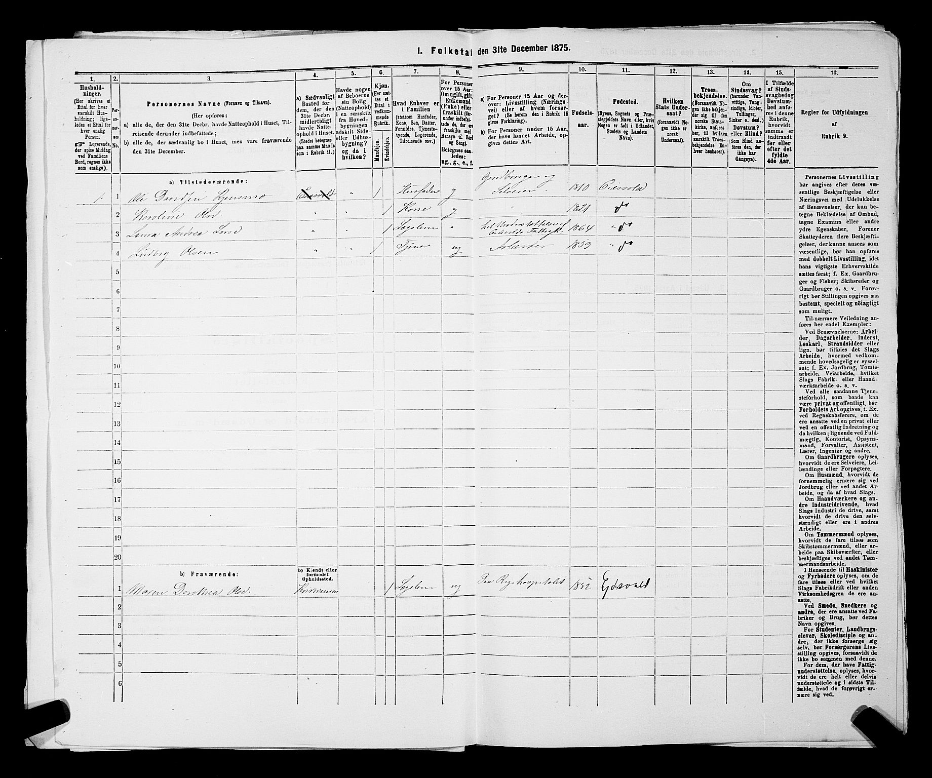 RA, 1875 census for 0237P Eidsvoll, 1875, p. 105