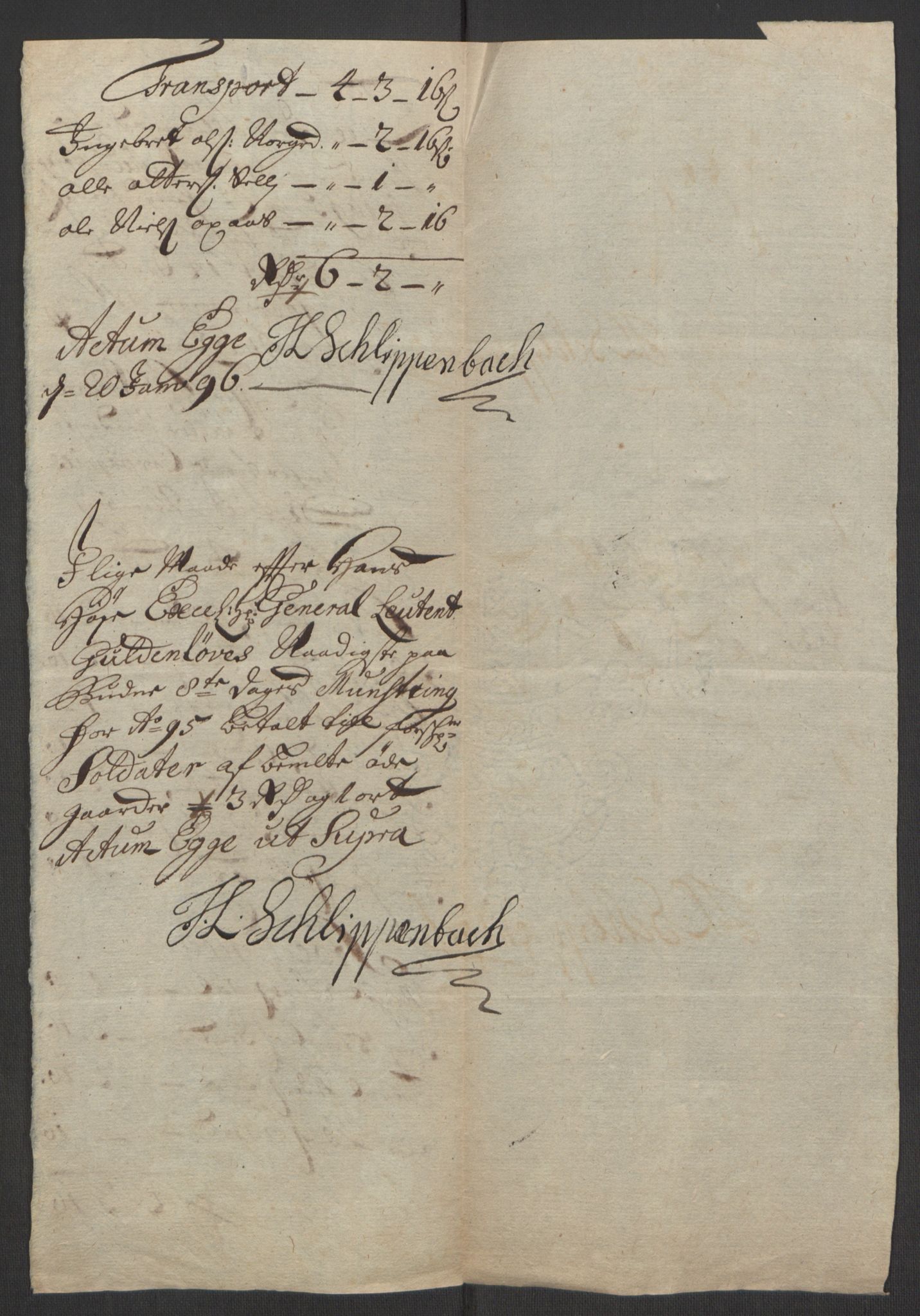 Rentekammeret inntil 1814, Reviderte regnskaper, Fogderegnskap, AV/RA-EA-4092/R63/L4309: Fogderegnskap Inderøy, 1695-1697, p. 105