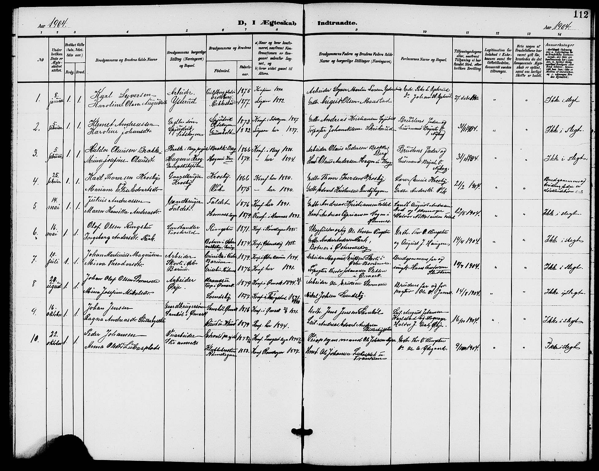 Rødenes prestekontor Kirkebøker, SAO/A-2005/G/Ga/L0002: Parish register (copy) no. I 2, 1901-1910, p. 112