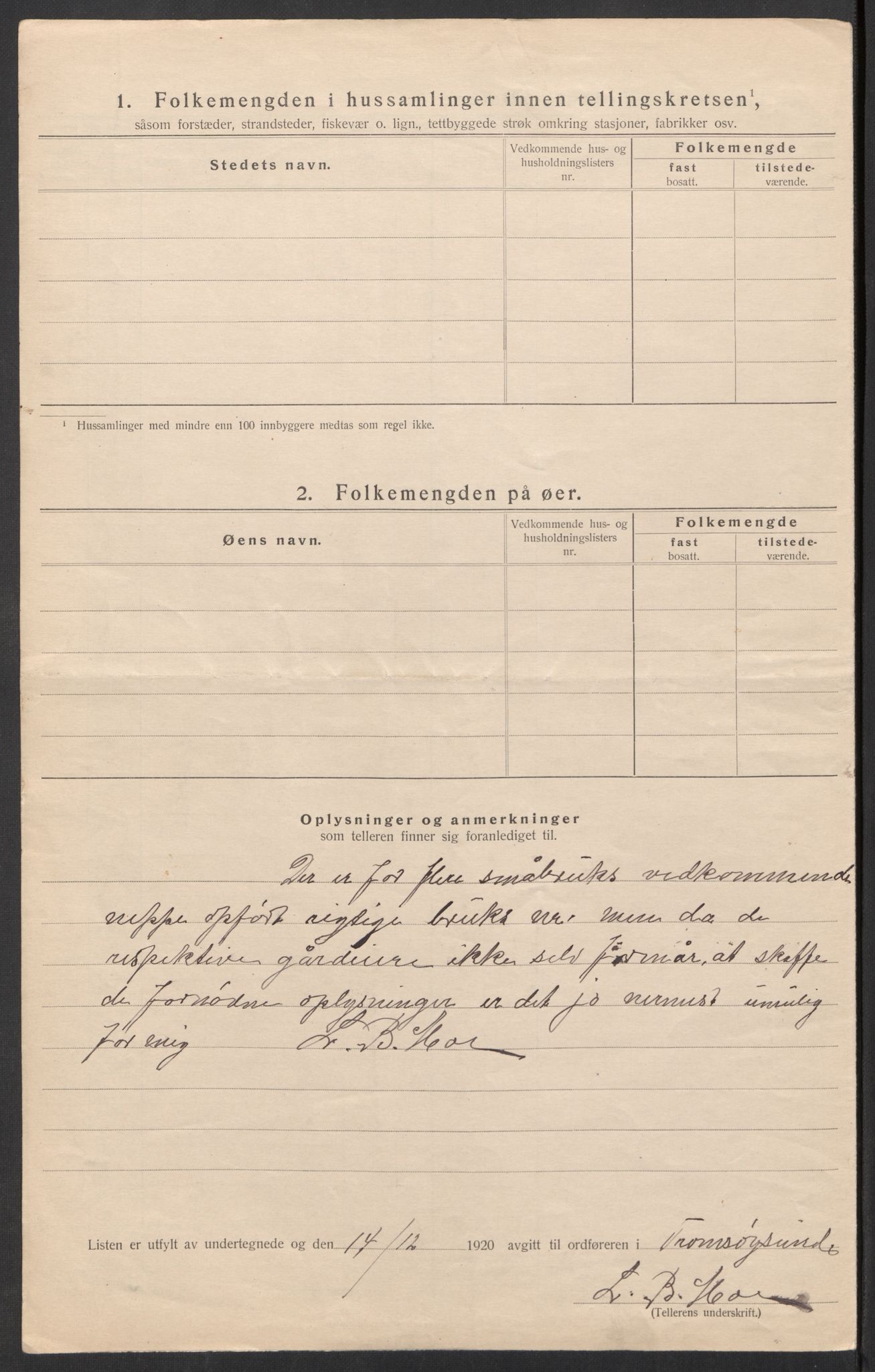 SATØ, 1920 census for Tromsøysund, 1920, p. 15