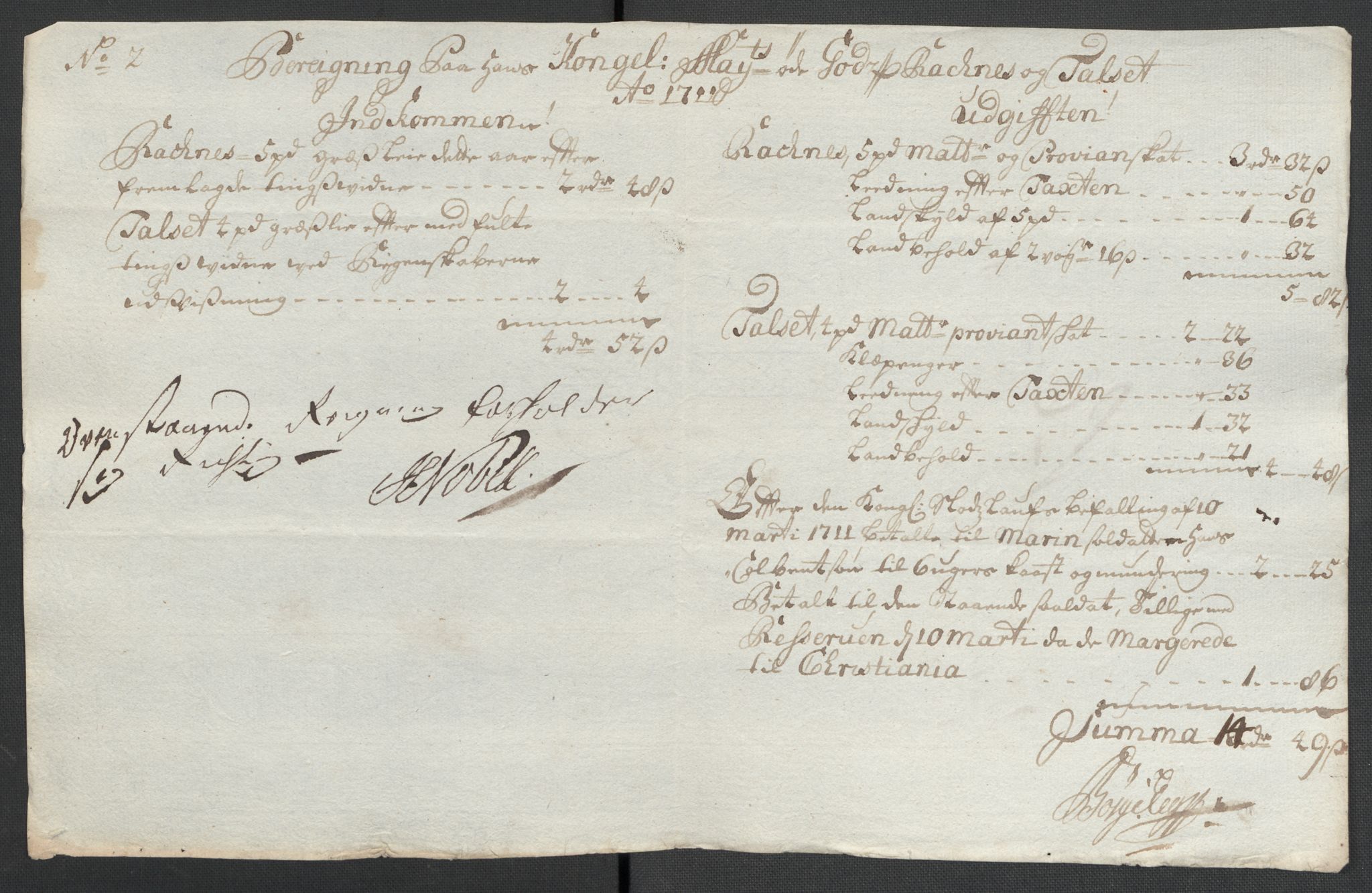 Rentekammeret inntil 1814, Reviderte regnskaper, Fogderegnskap, AV/RA-EA-4092/R55/L3660: Fogderegnskap Romsdal, 1711, p. 478